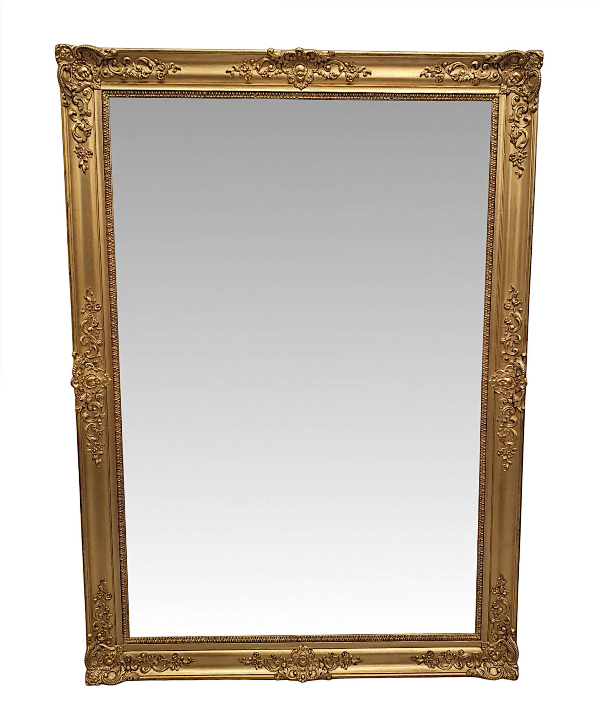 A Gorgeous 19th Century Giltwood Antique Overmantle Mirror