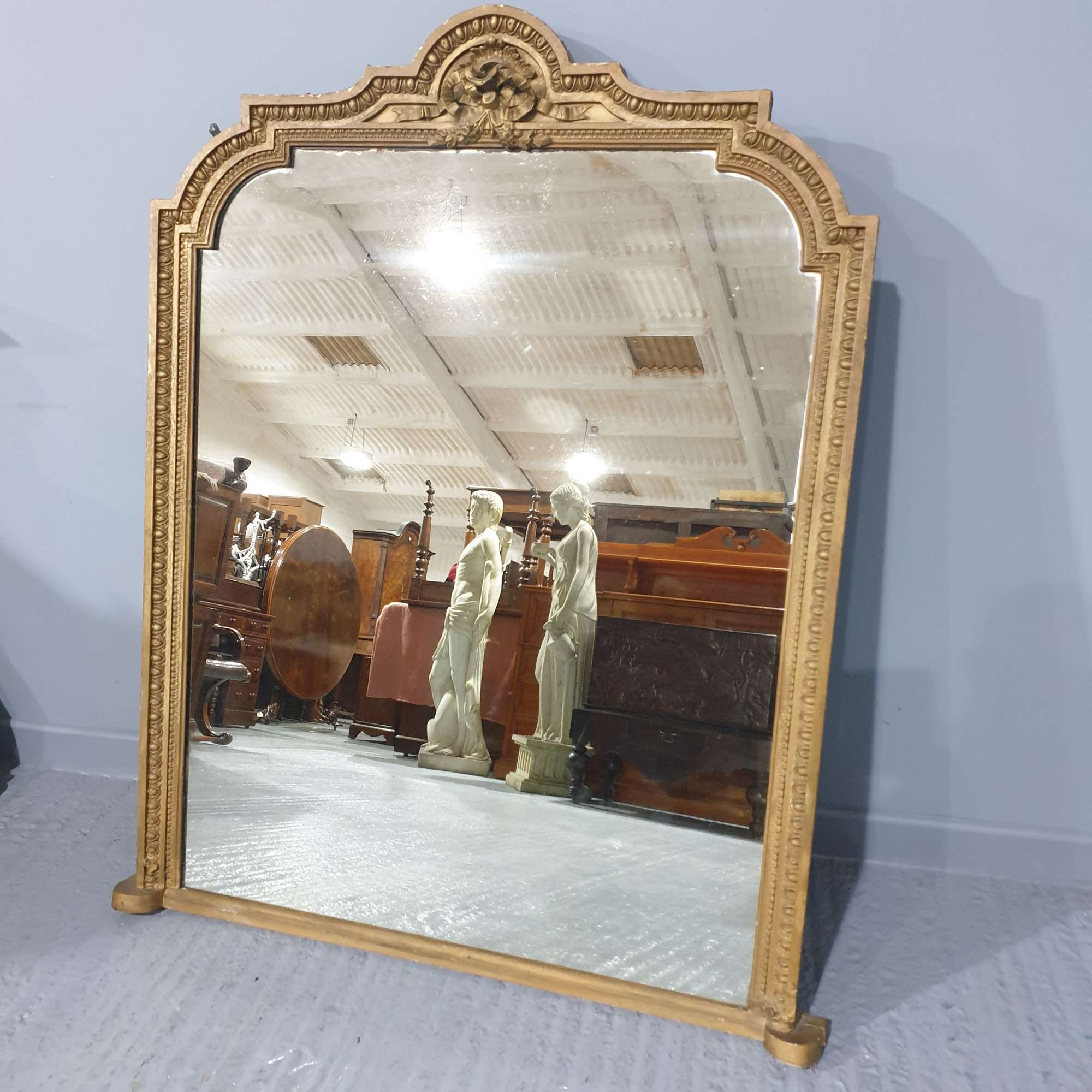 Large Engish Gilt Overmantle Mirror