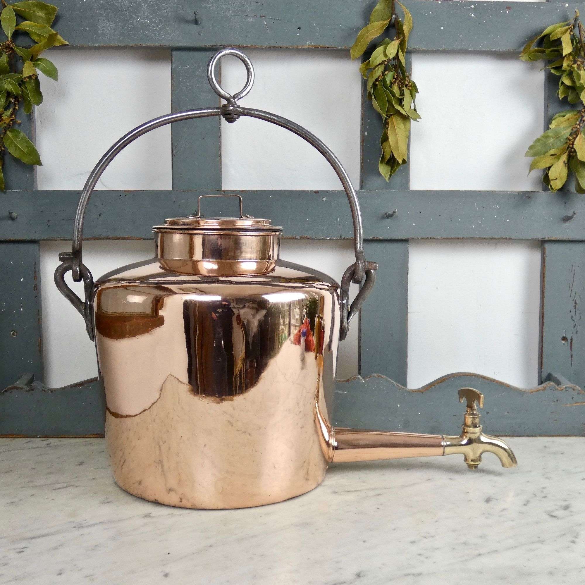 Large copper gypsy kettle