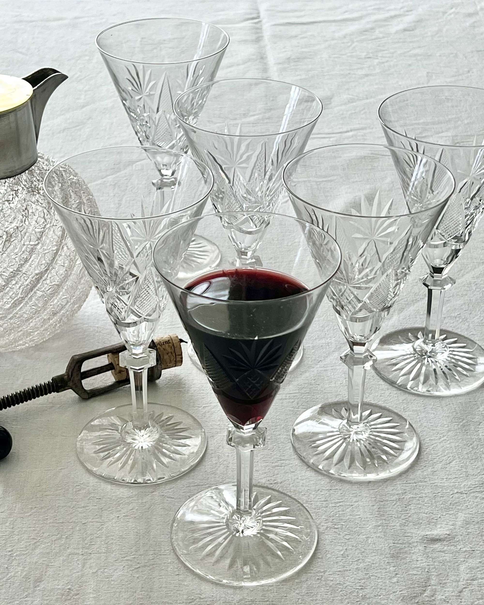 Val Saint Lambert Finest Crystal Large Wine Or Water Goblets