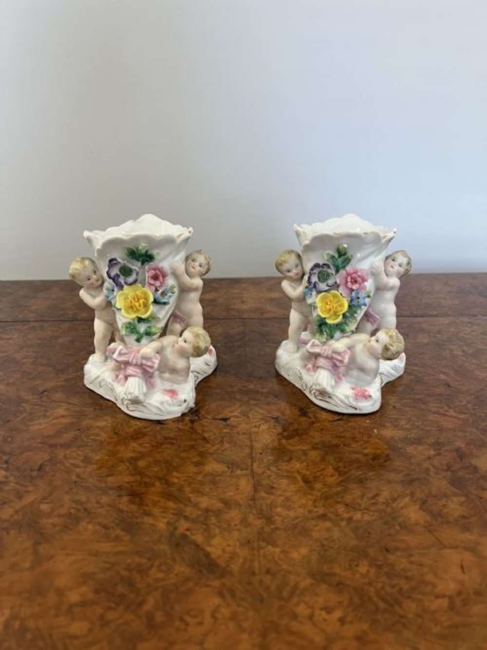 Pair Of Antique Victorian Quality Continental Vases