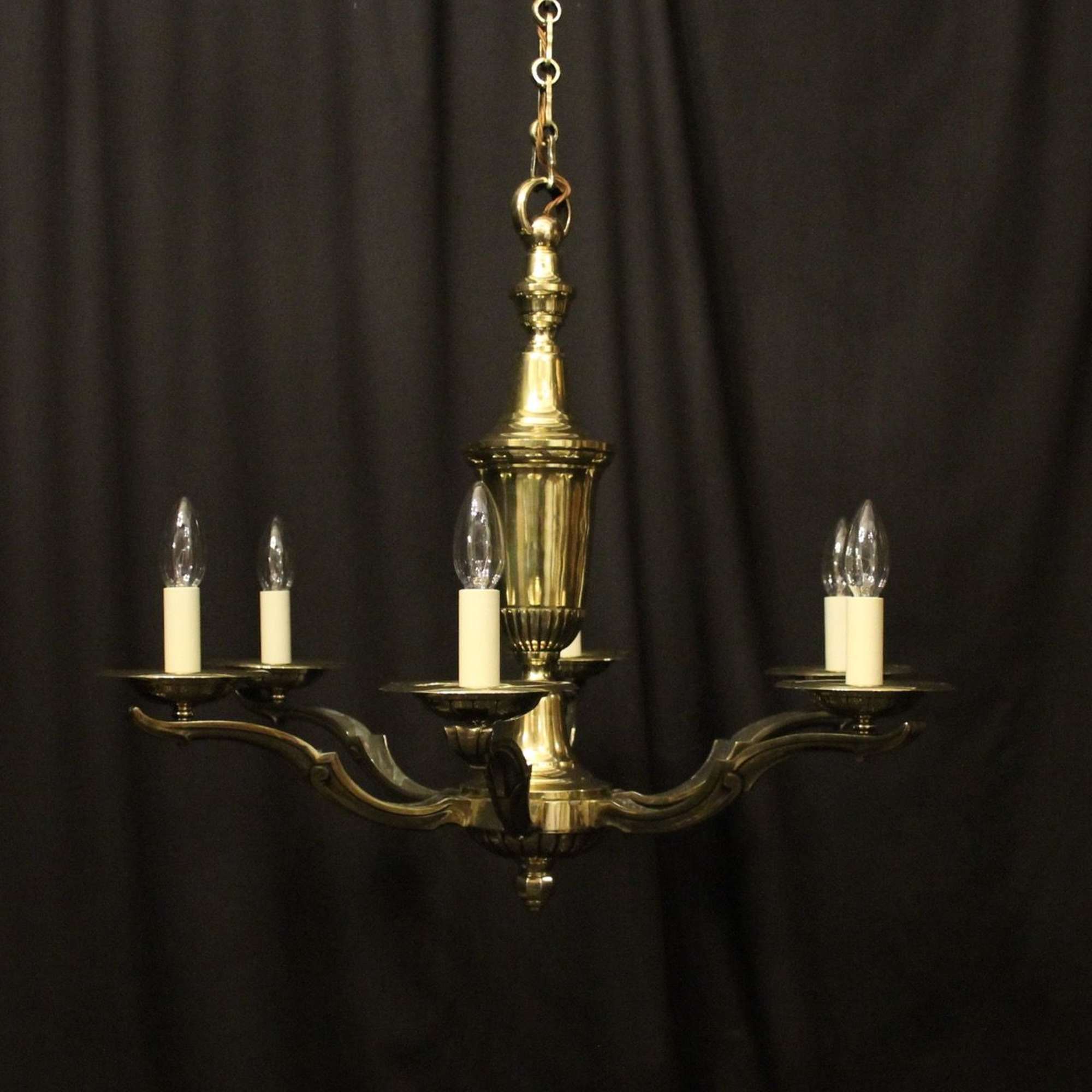 French A. Petitot 6 Light Antique Chandelier