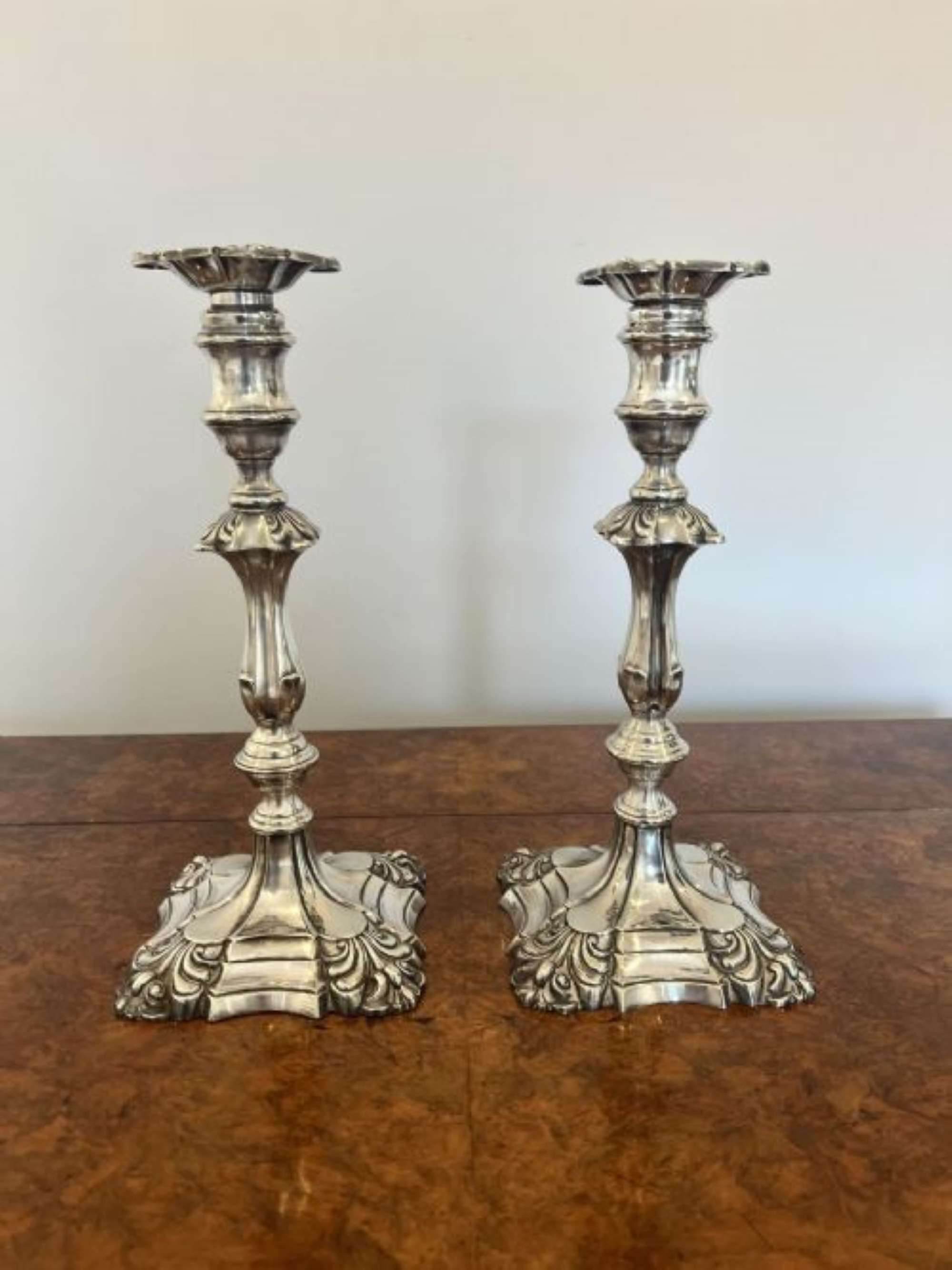 Large Pair Of Quality Antique Victorian Ornate Candlesticks