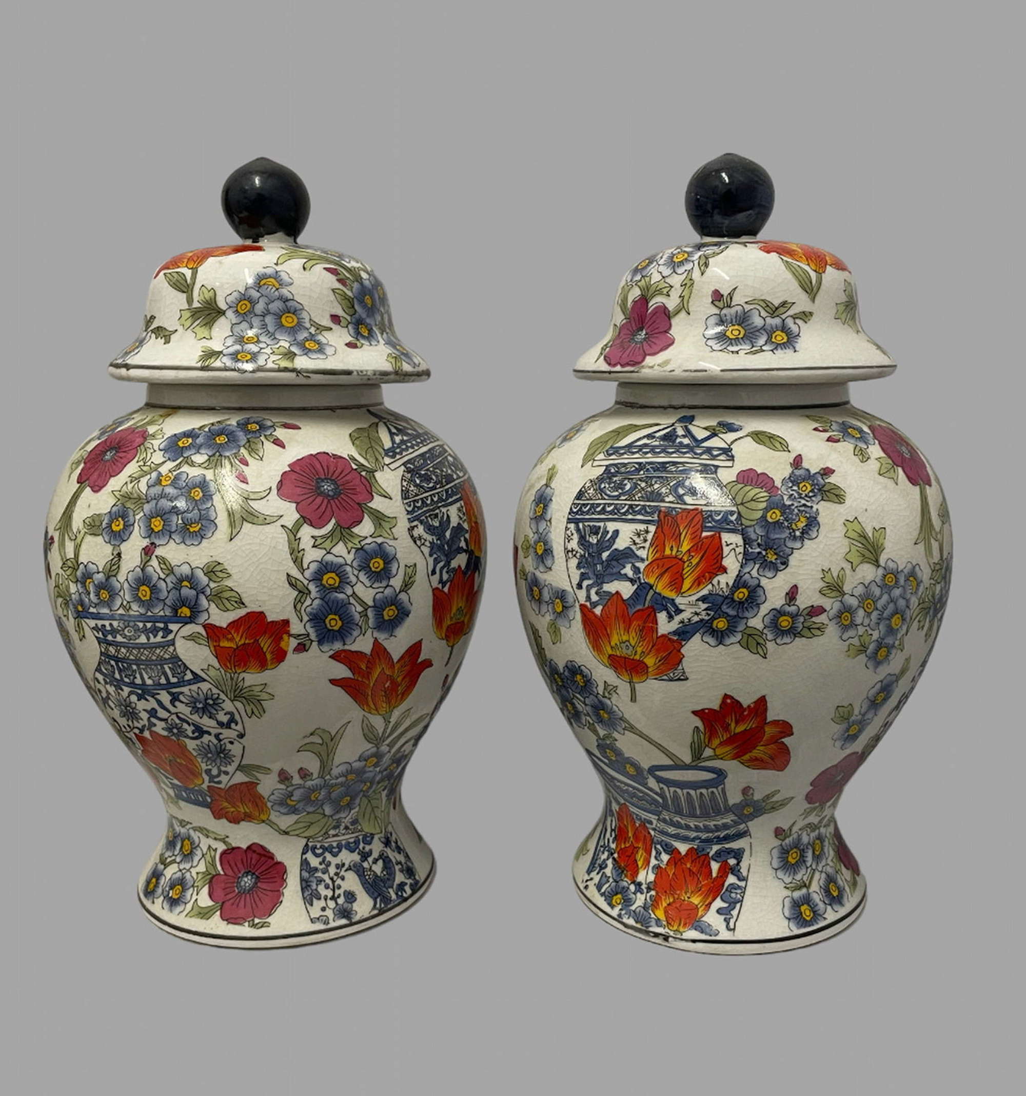 A Pair of Decorated Chinese Vases