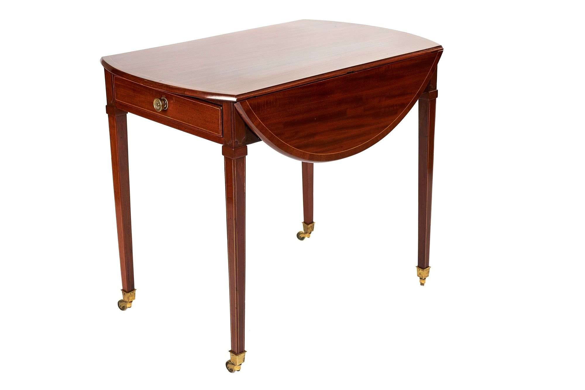 Sheraton style mahogany inlaid Pembroke table