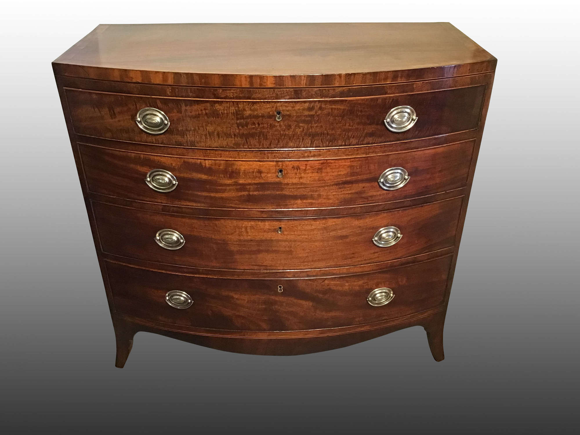 Georgian bow front chest of drawers