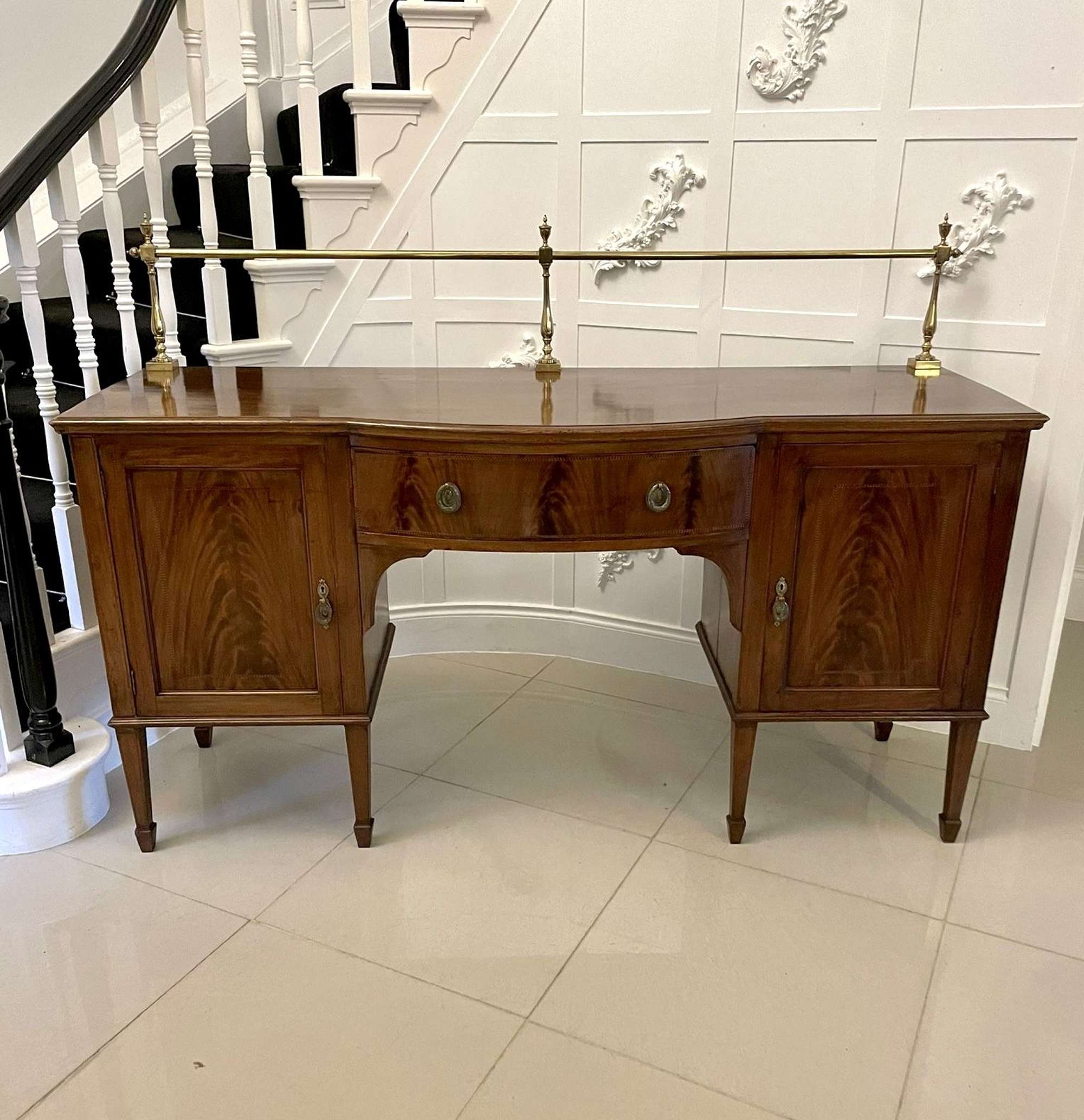 Antique Edwardian Mahogany Inlaid Sideboard By Hamptons and Sons, Pall Mall, London