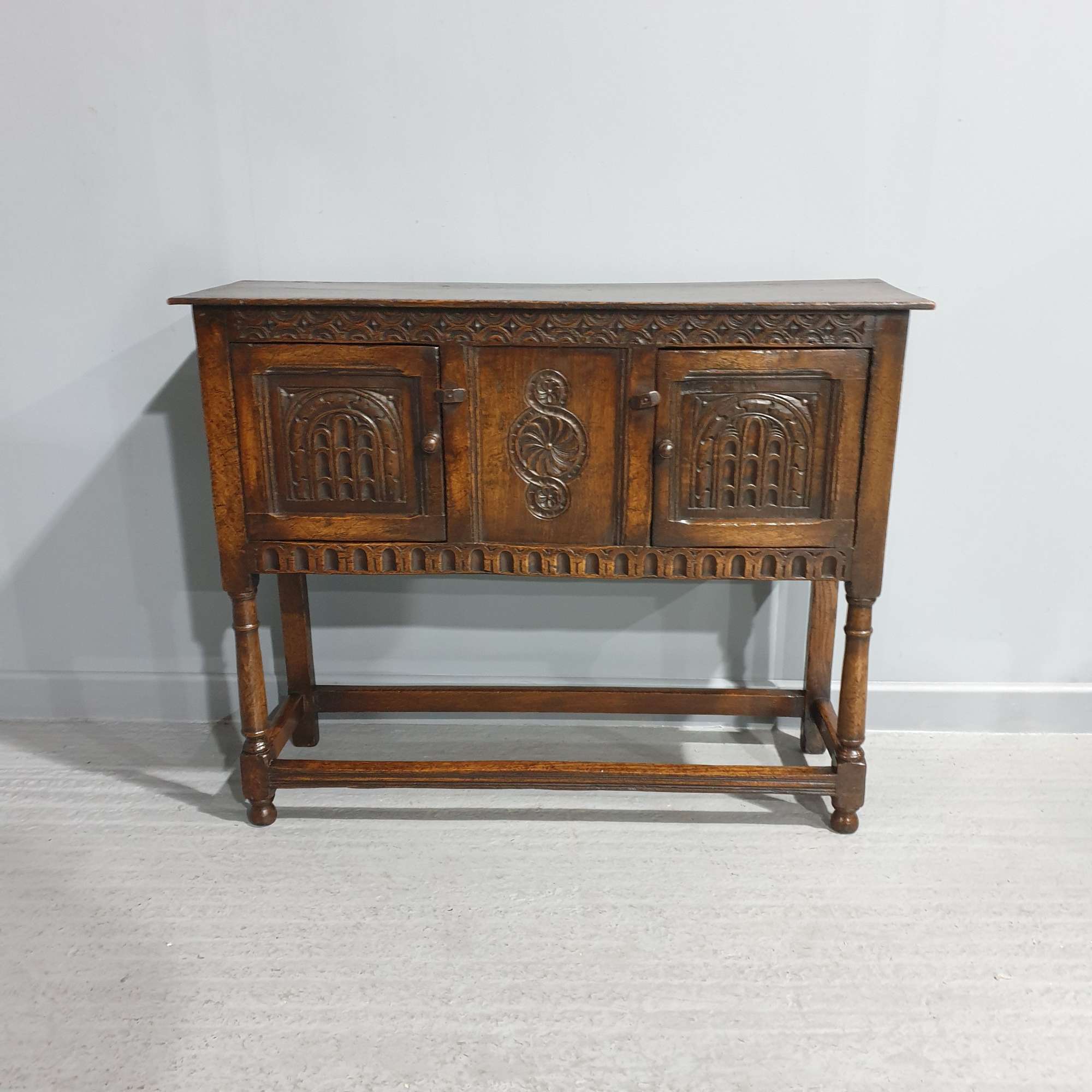 Carved Oak Sideboard of Small Proportions