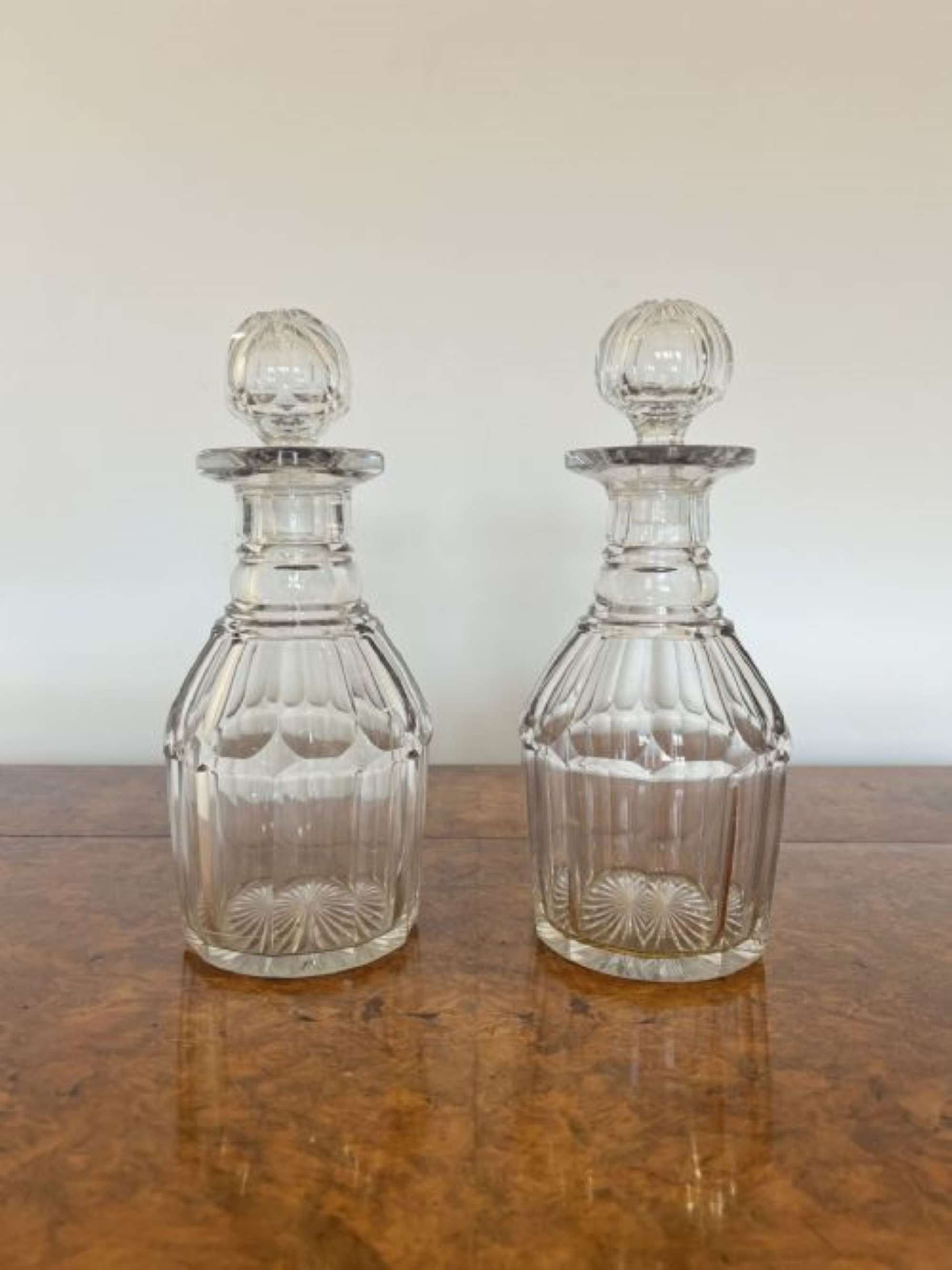 Quality pair of antique Victorian decanters