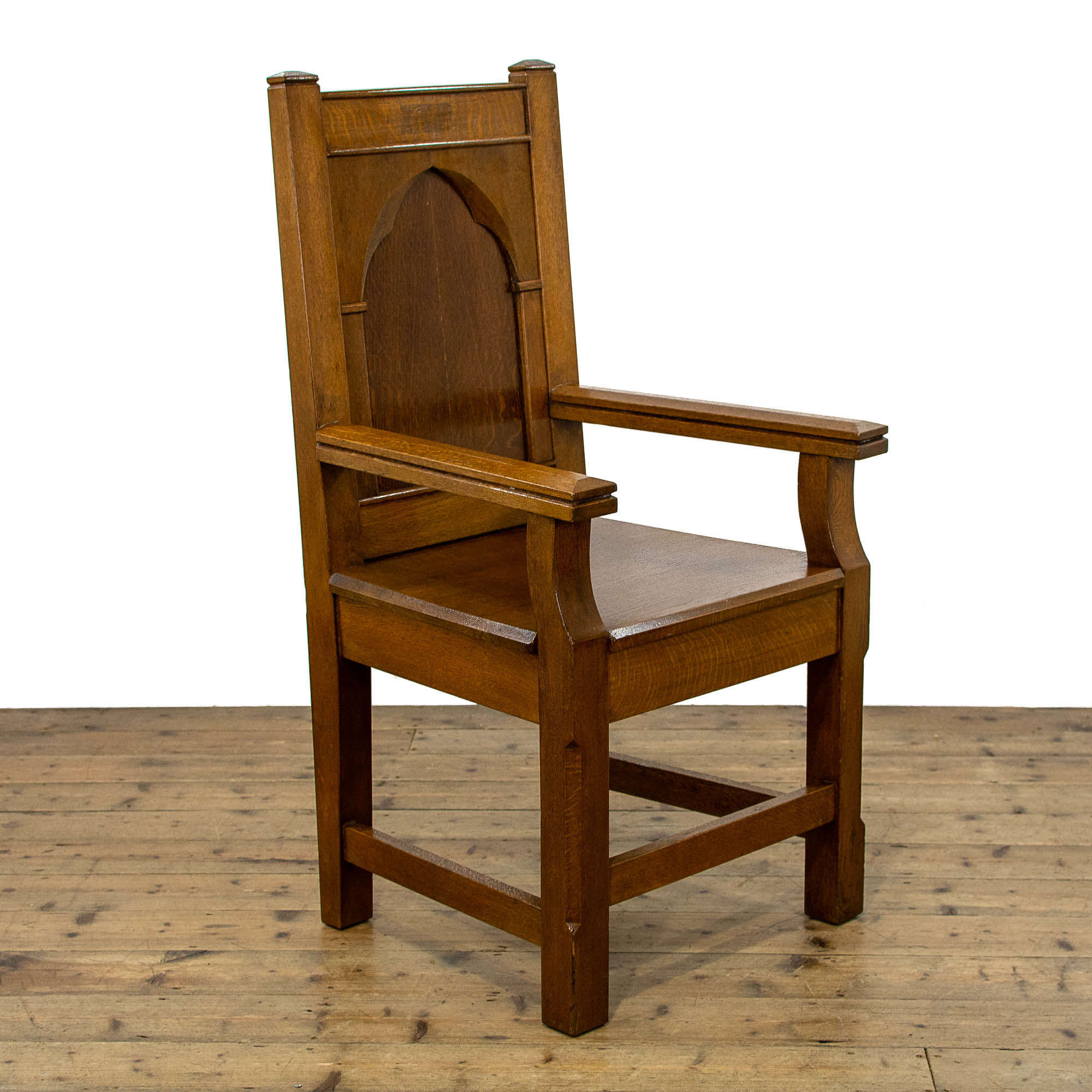 Antique Oak Throne Chapel Chair