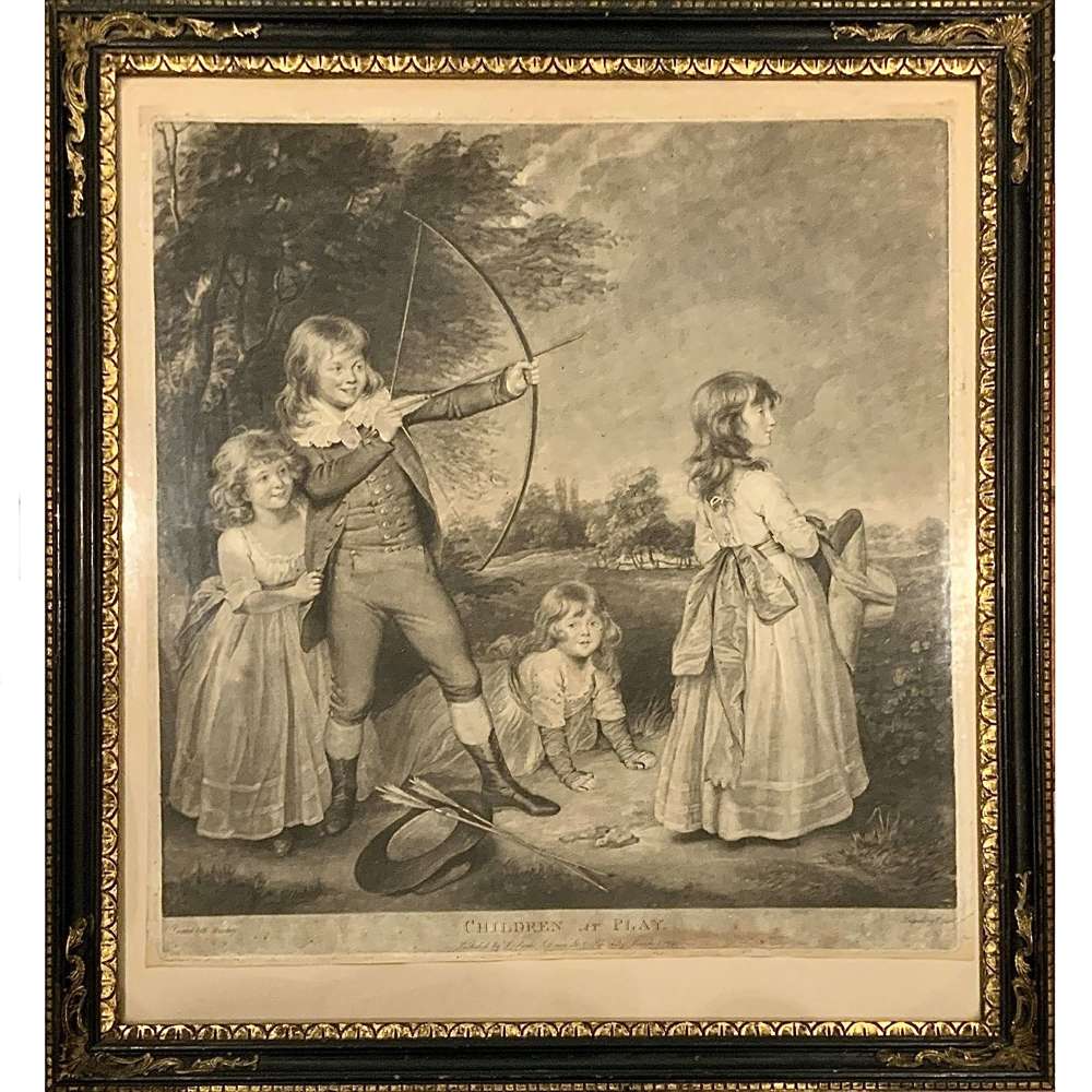 &ldquo;Children At Play (The Oddie Children)&rdquo; Sir William Beechey, Mezzotint