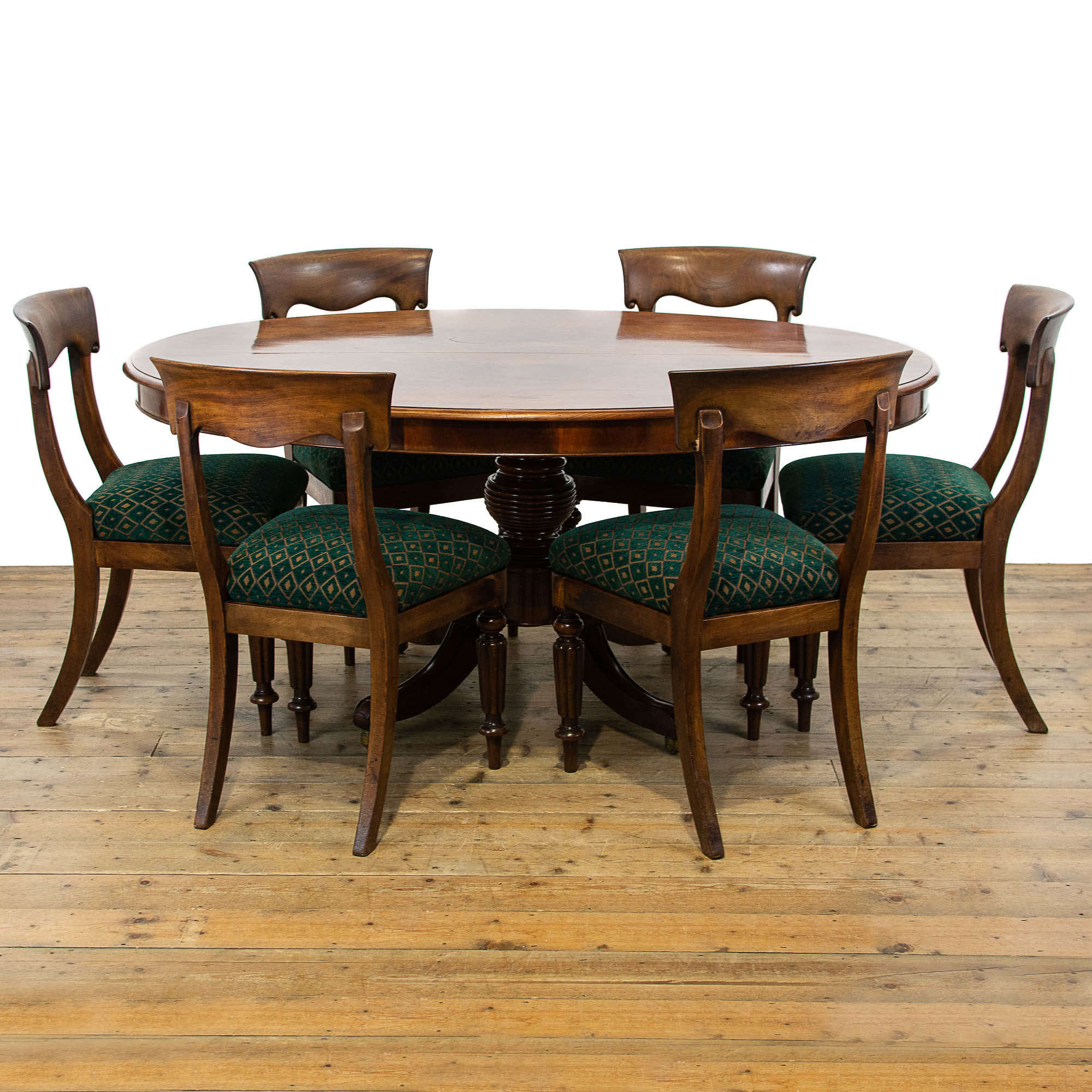 Antique Mahogany Dining Table and Six Dining Chairs