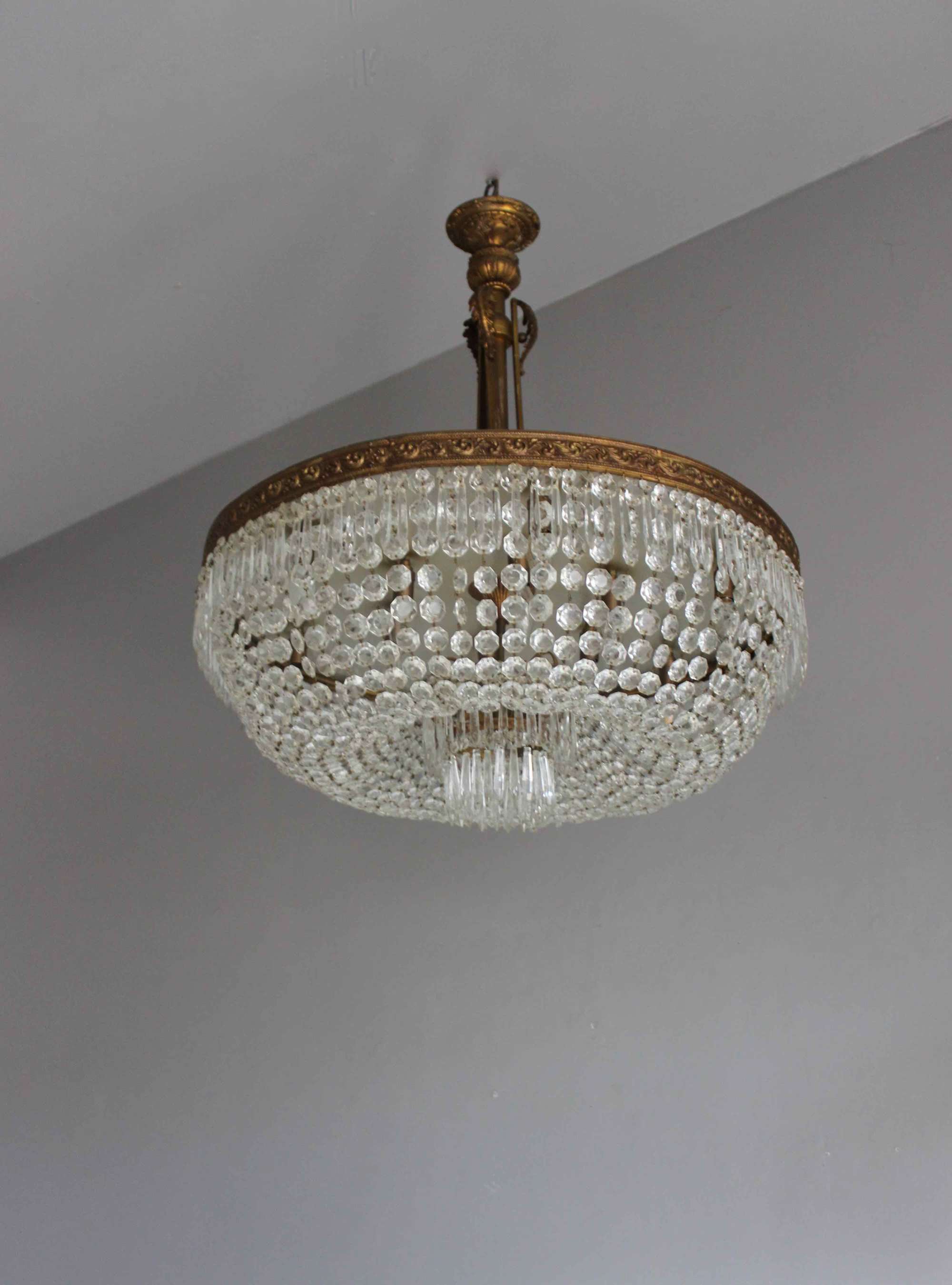 Large  crystal ceiling pendant