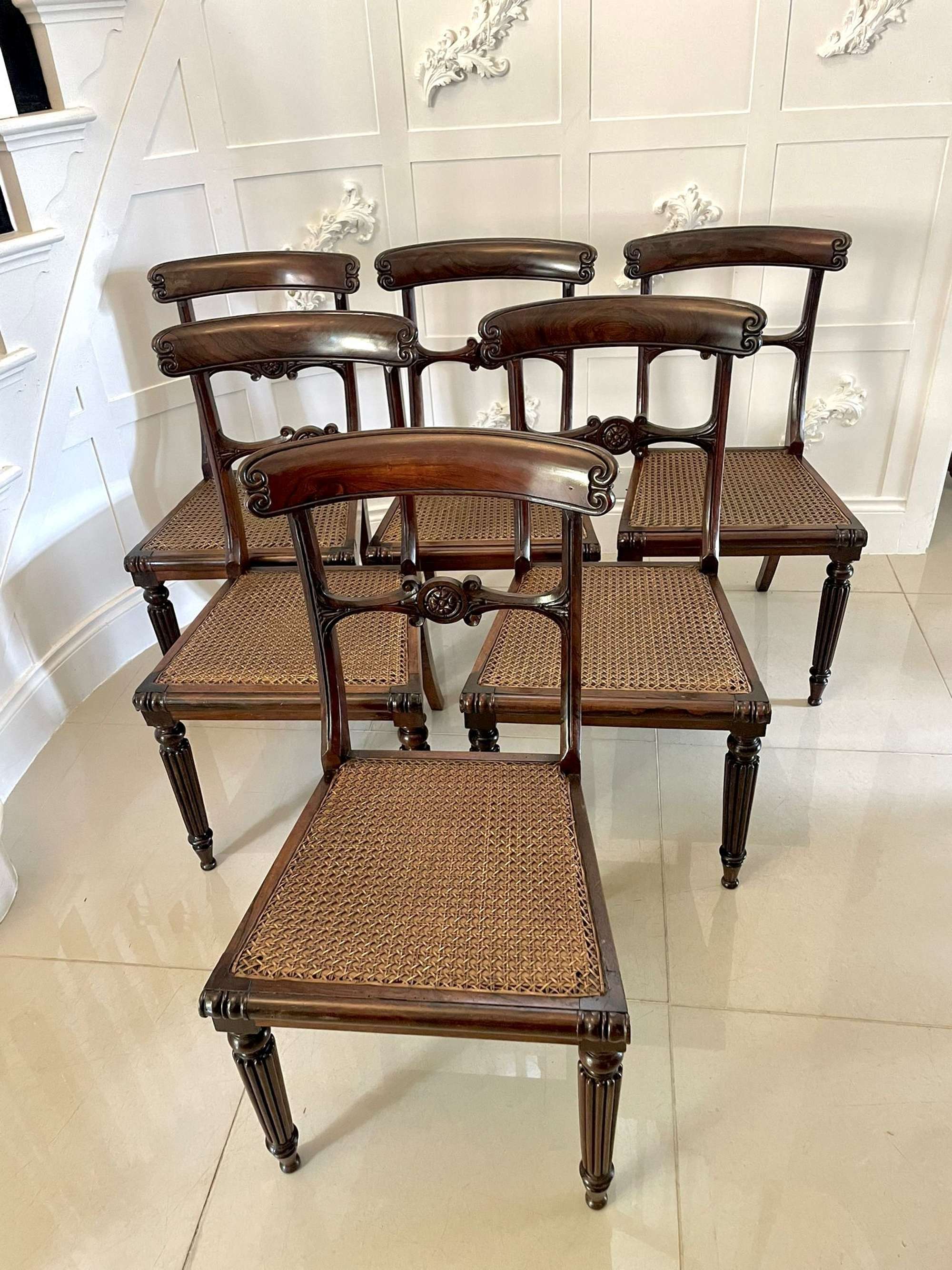 Quality Set Of 6 William Iv Rosewood Antique Dining Chairs