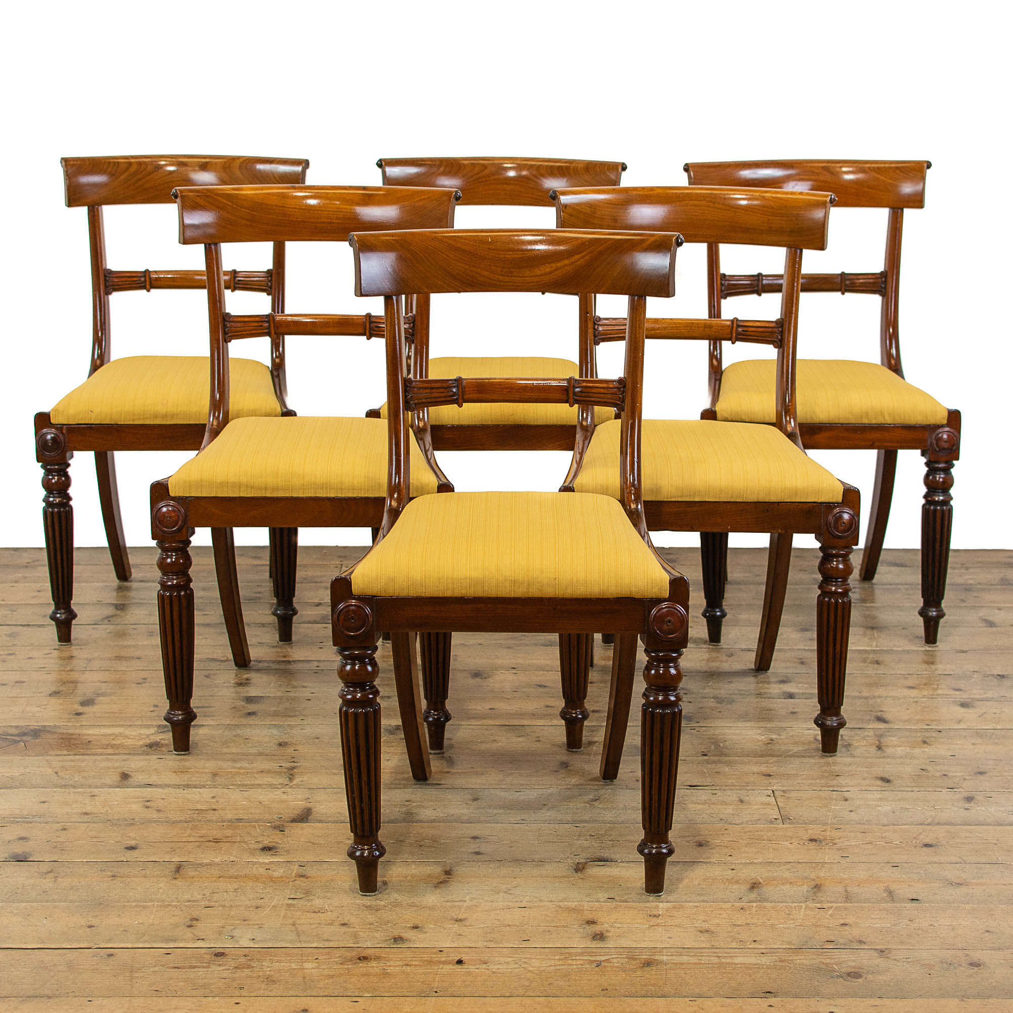 Set Of Six Antique Mahogany Dining Chairs