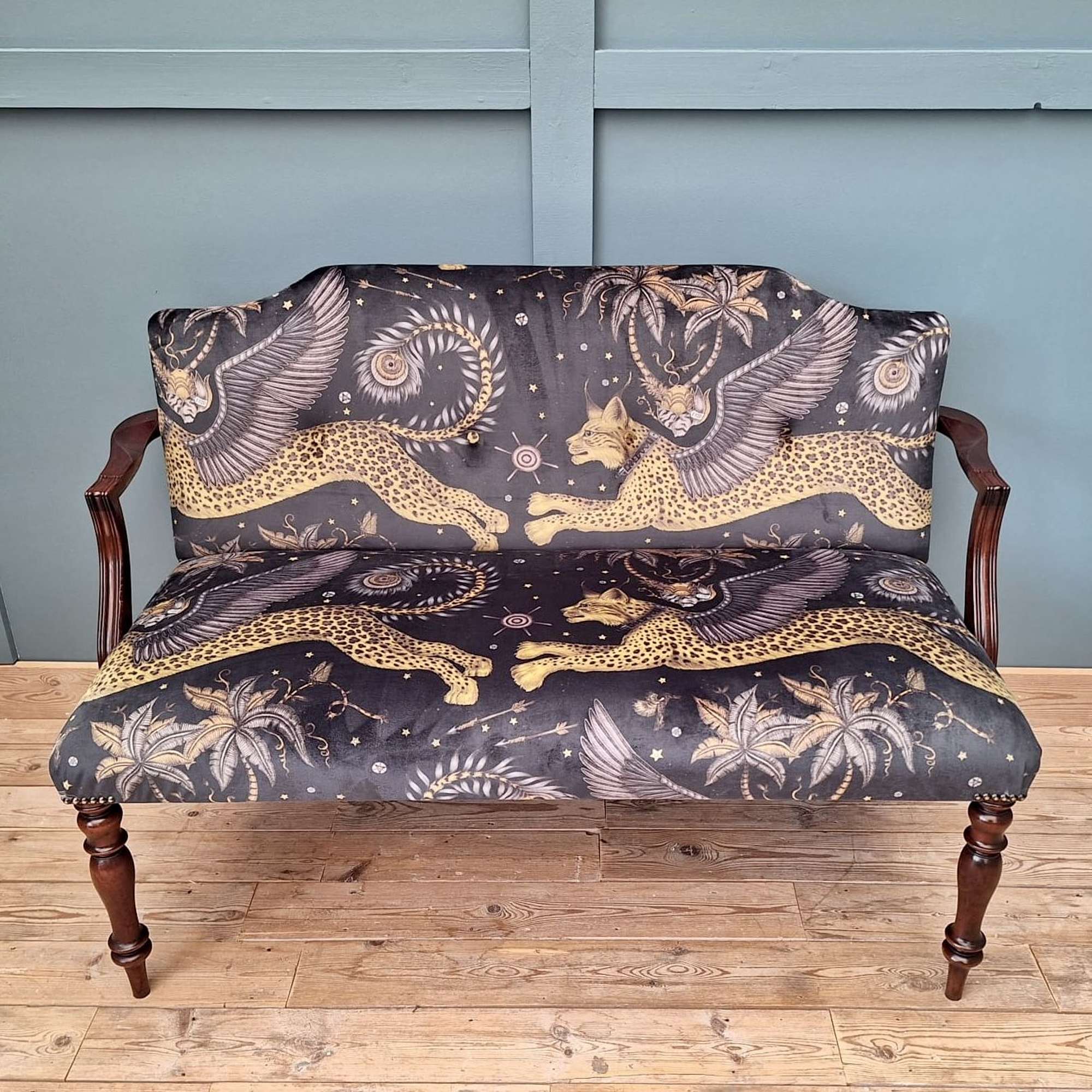 19th Century Occasional Sofa In Emma Shipley Velvet
