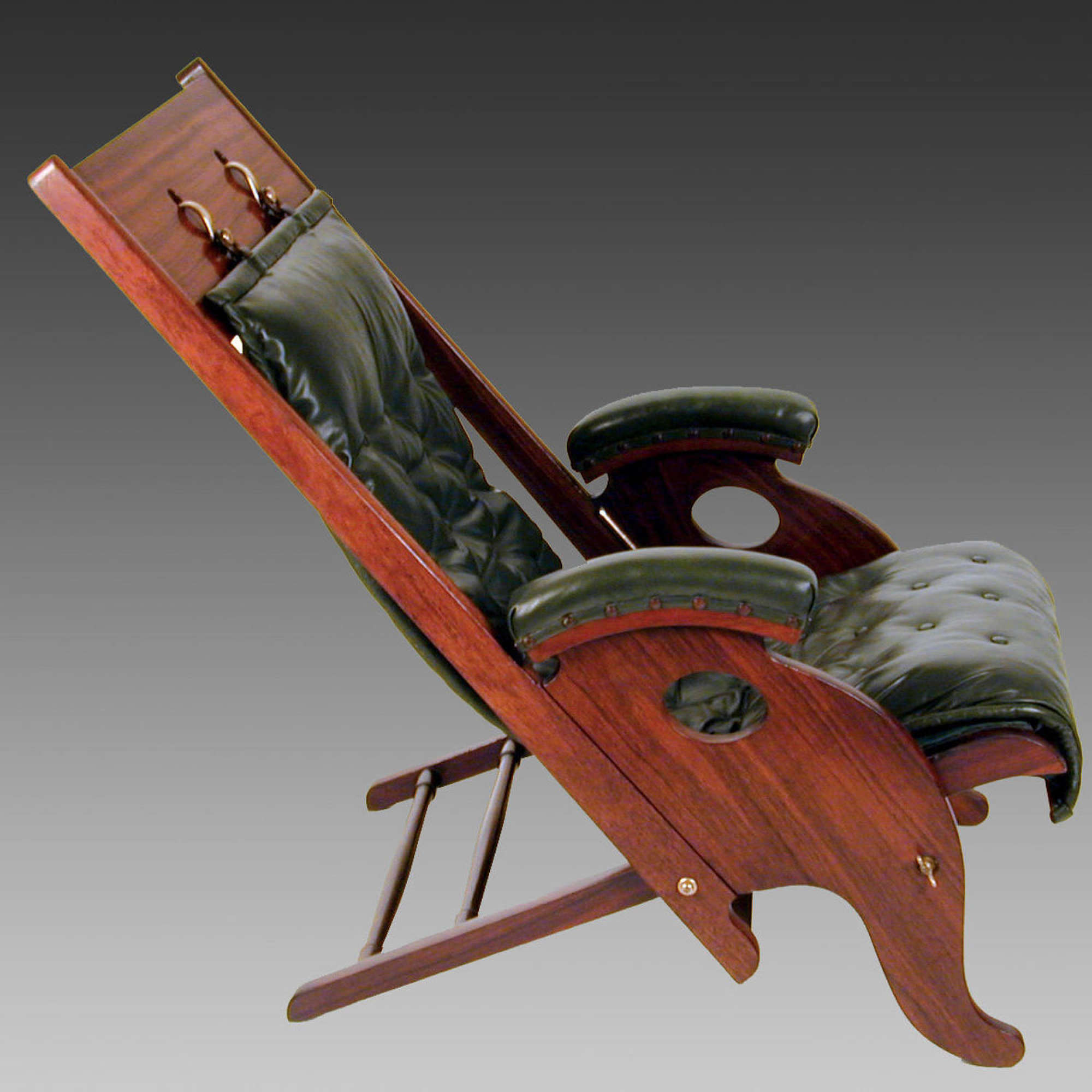 19th century Anglo-Indian padouk campaign chair