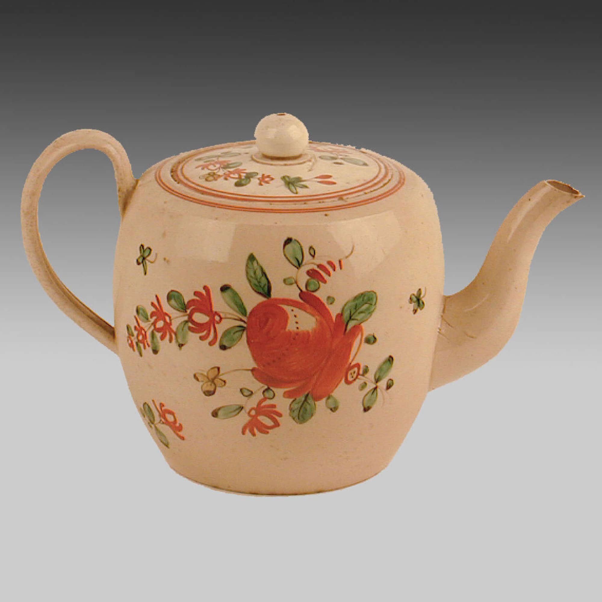 18th century creamware teapot