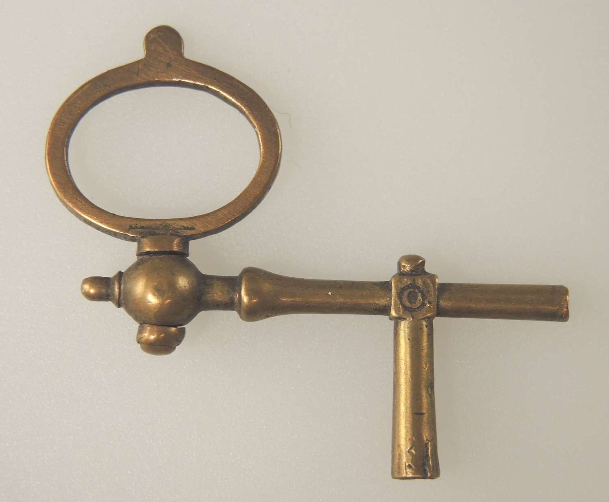Early Gilt Double ended crank pocket watch key c1770