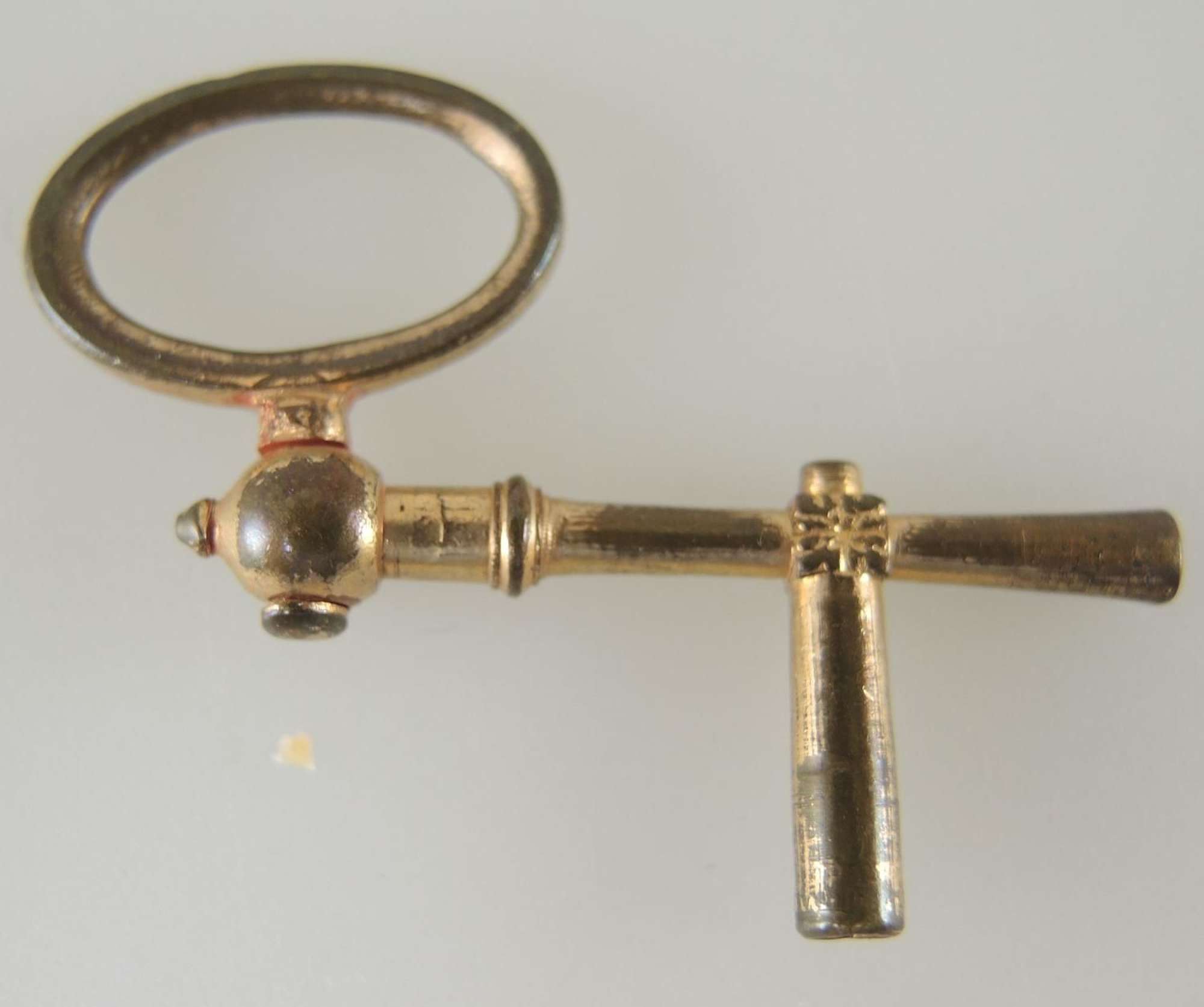 Early Gilt Double ended Crank Pocket Watch Key. Circa 1770