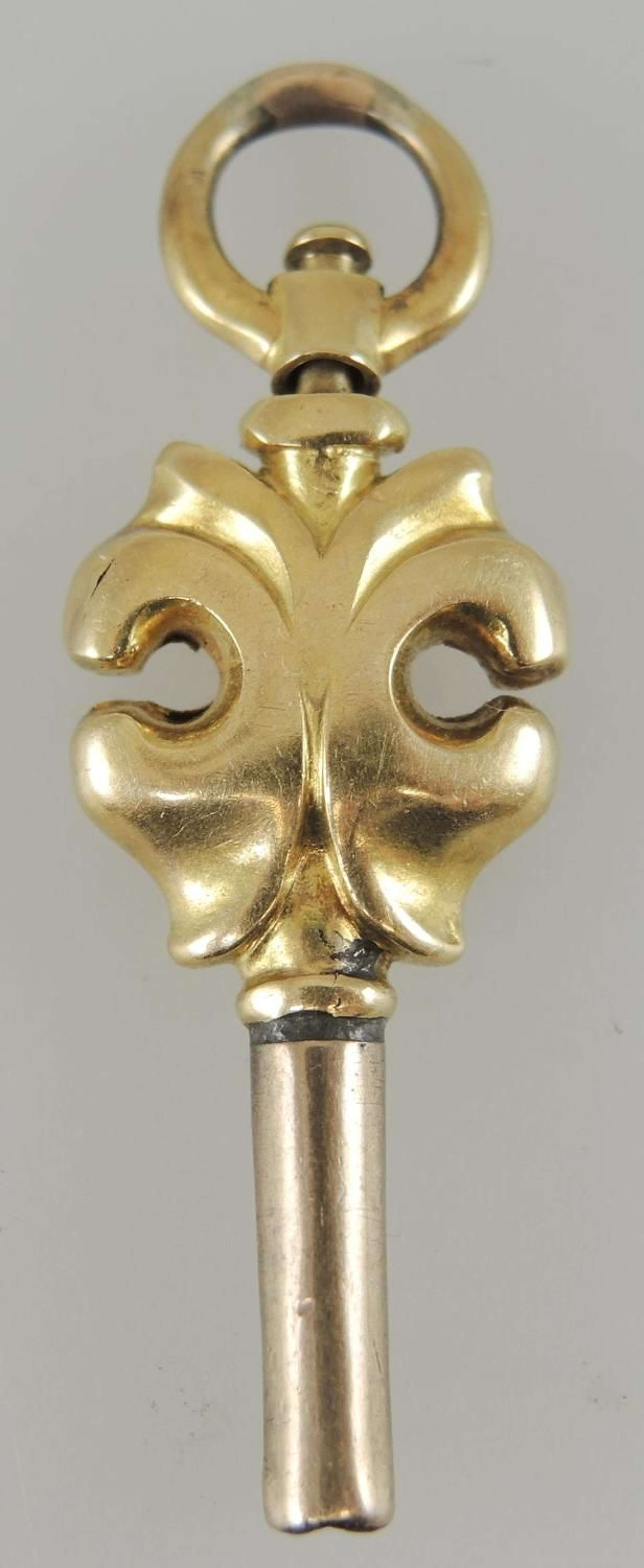Gold Pocket Watch Key. Circa 1850