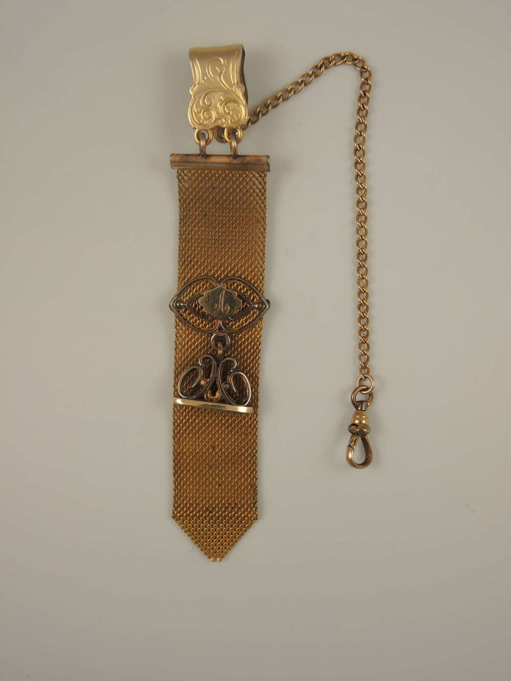 Beautiful Gilt Metal Chatelaine and Matching Seal. Circa 1890