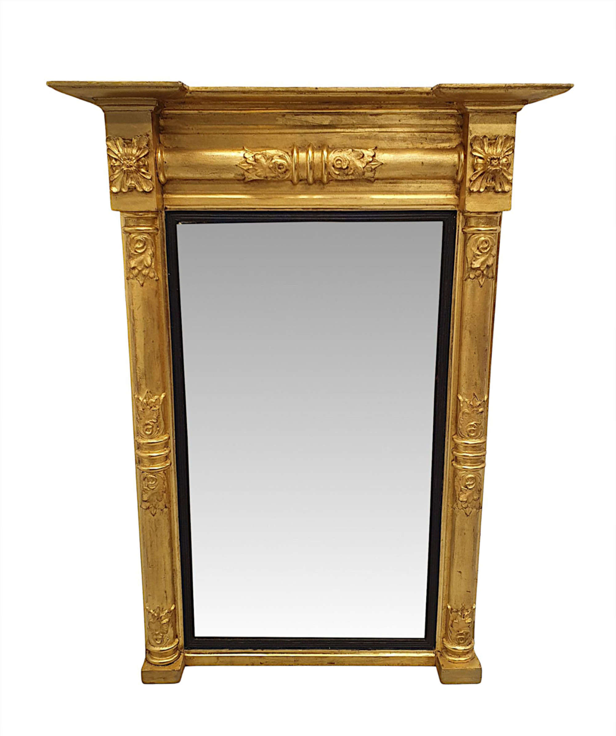 A Very Rare Early 19th Century William Iv Giltwood Antique Pier Mirror