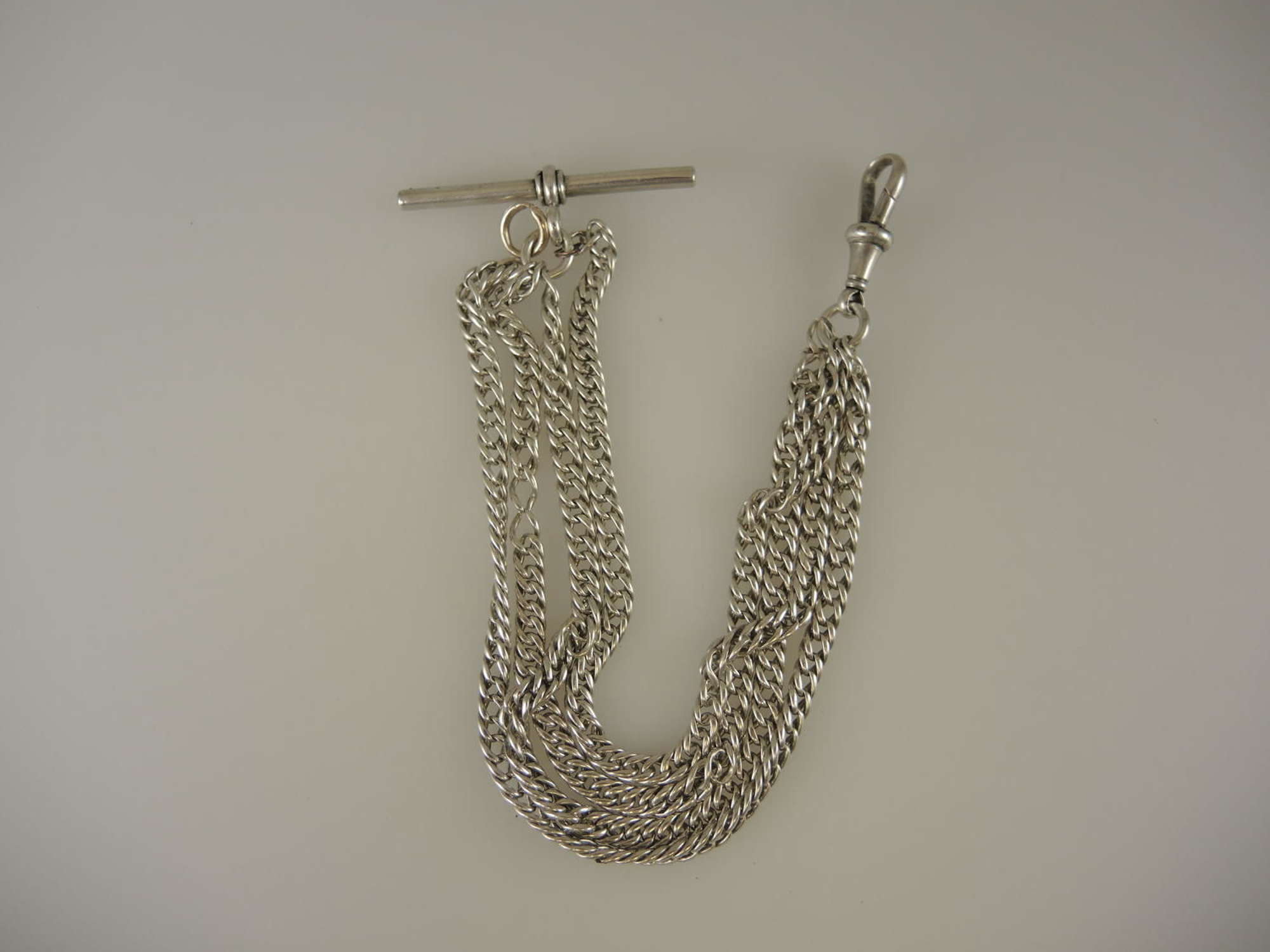 English silver multi strand watch chain. Birmingham 1894