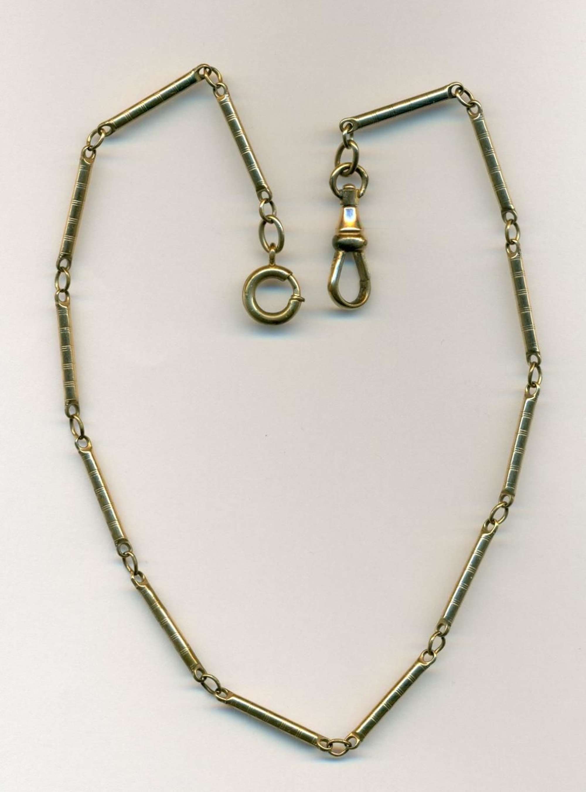Single Gold Plated Watch Chain. Circa 1910