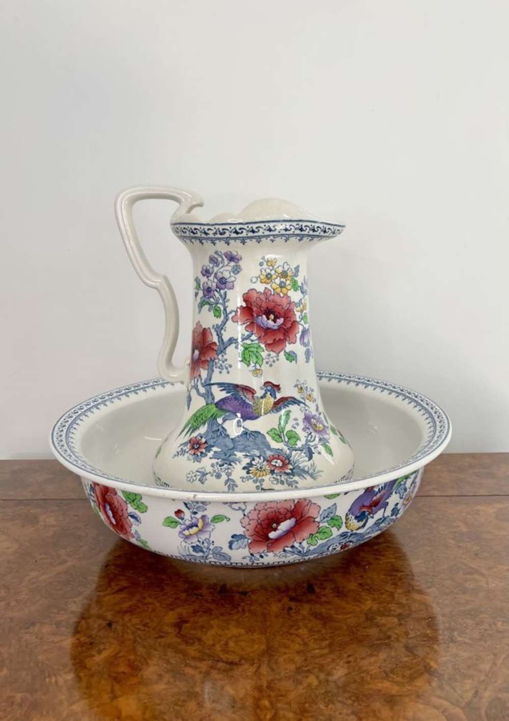 Lovely Antique Edwardian Jug And Bowl Set