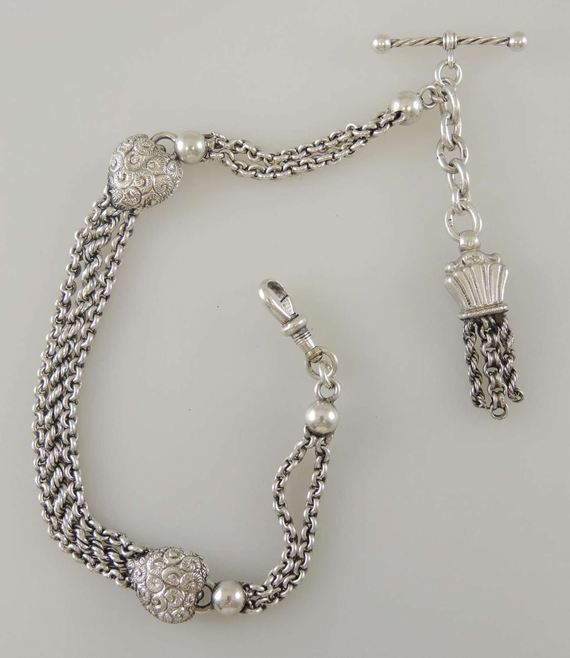 Silver Albertina Pocket Watch Chain. Circa 1890