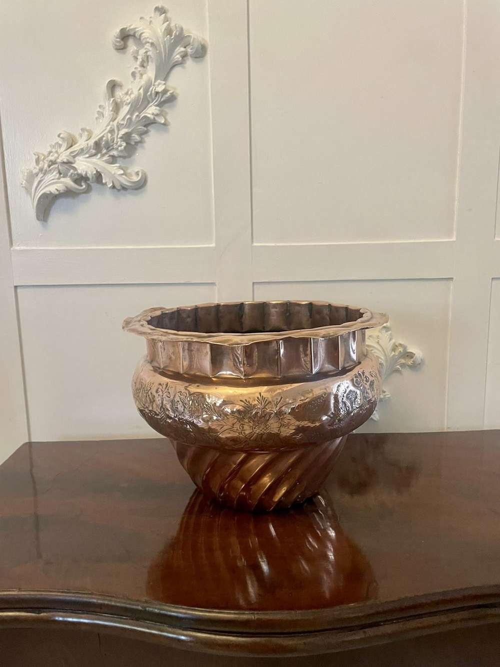 Unusual Antique Victorian Quality Copper Jardiniere