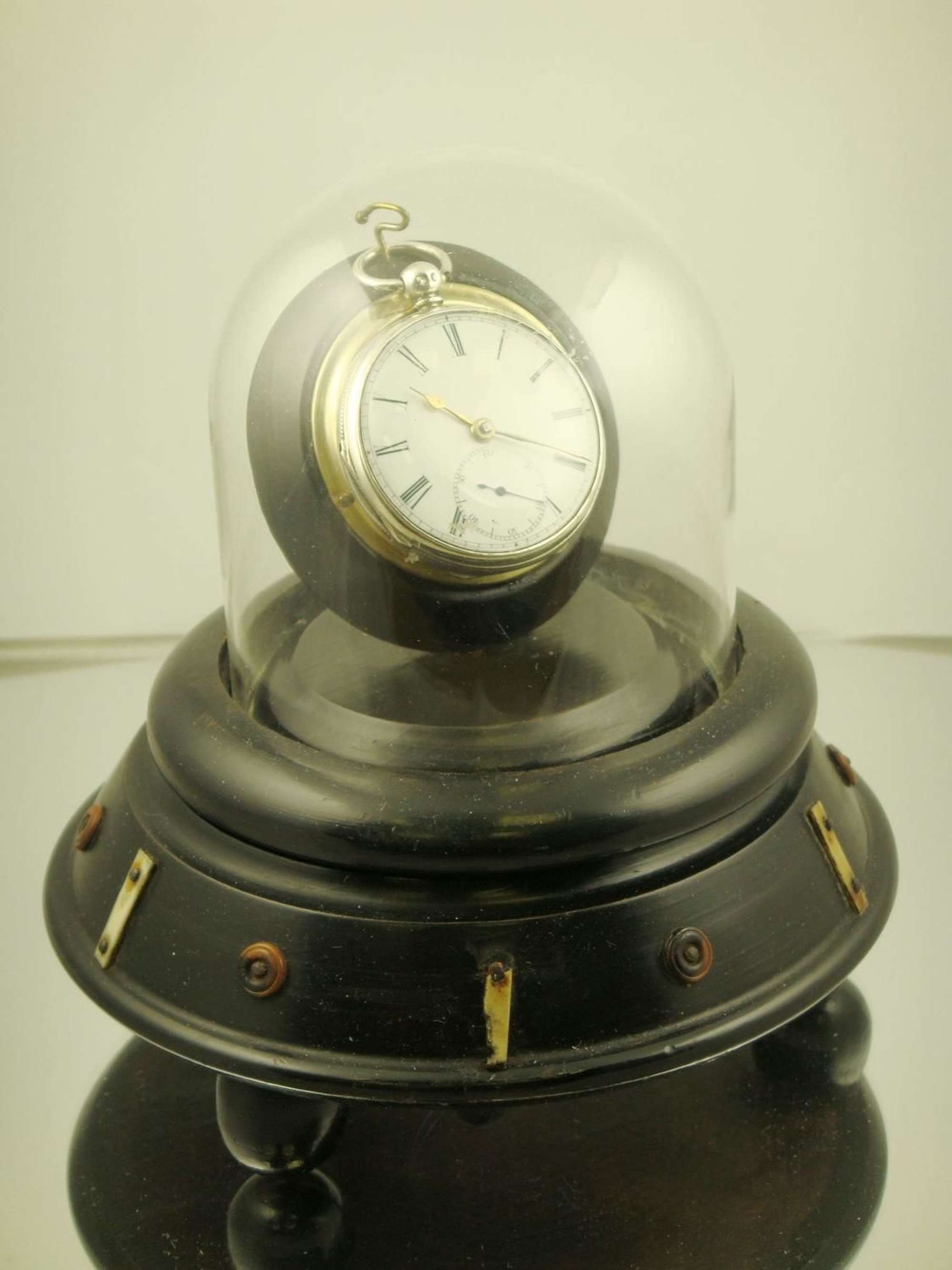 Glass Dome and Wooden Watch Stand c 1880