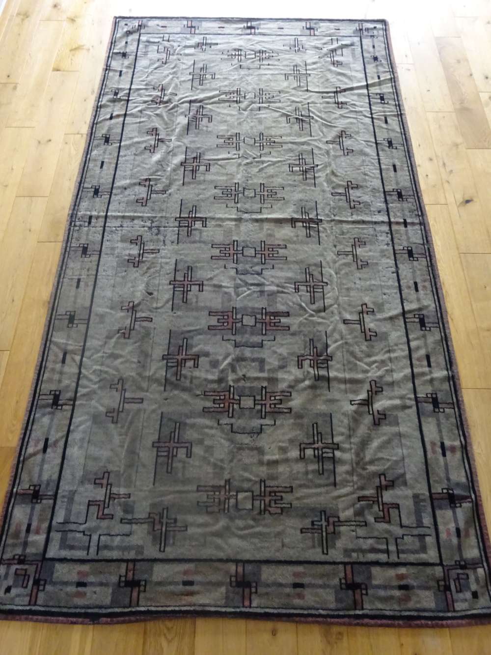 Antique Chenille Geometric Throw