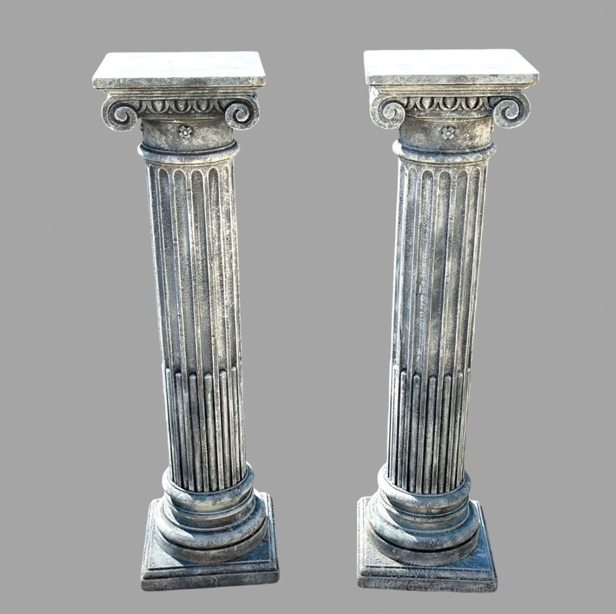 A Pair Of Impressive Painted Columns c1910