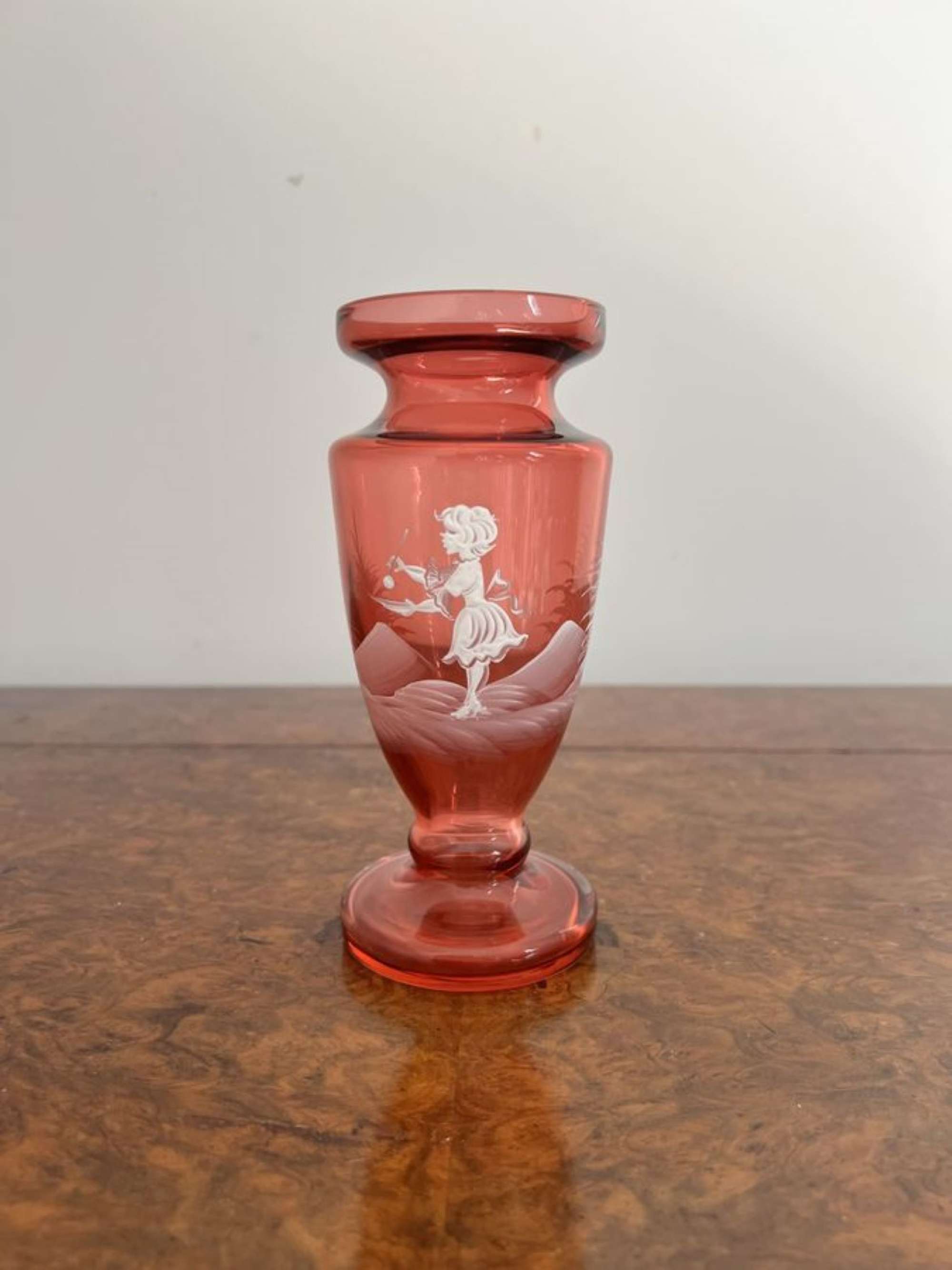 Antique Victorian Mary Gregory small vase