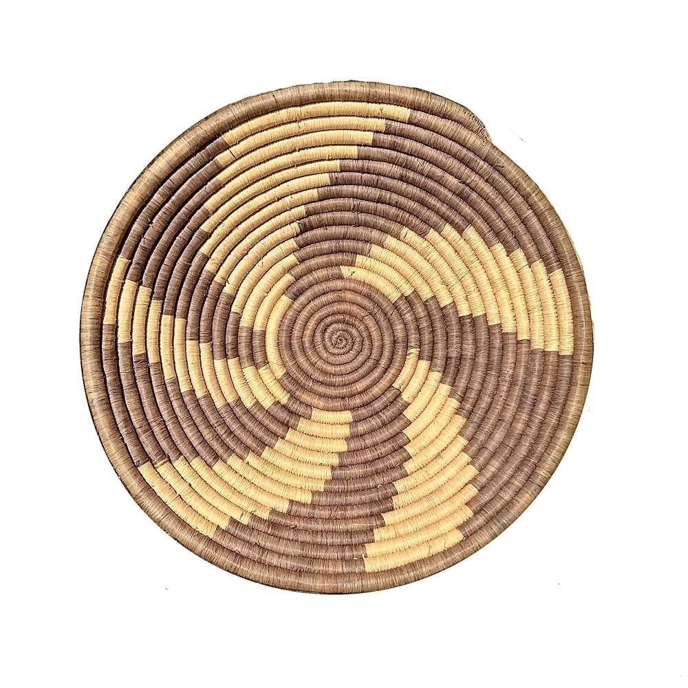 Large African Stained & Woven Sisal & Sweet Grass &lsquo;Wall Basket