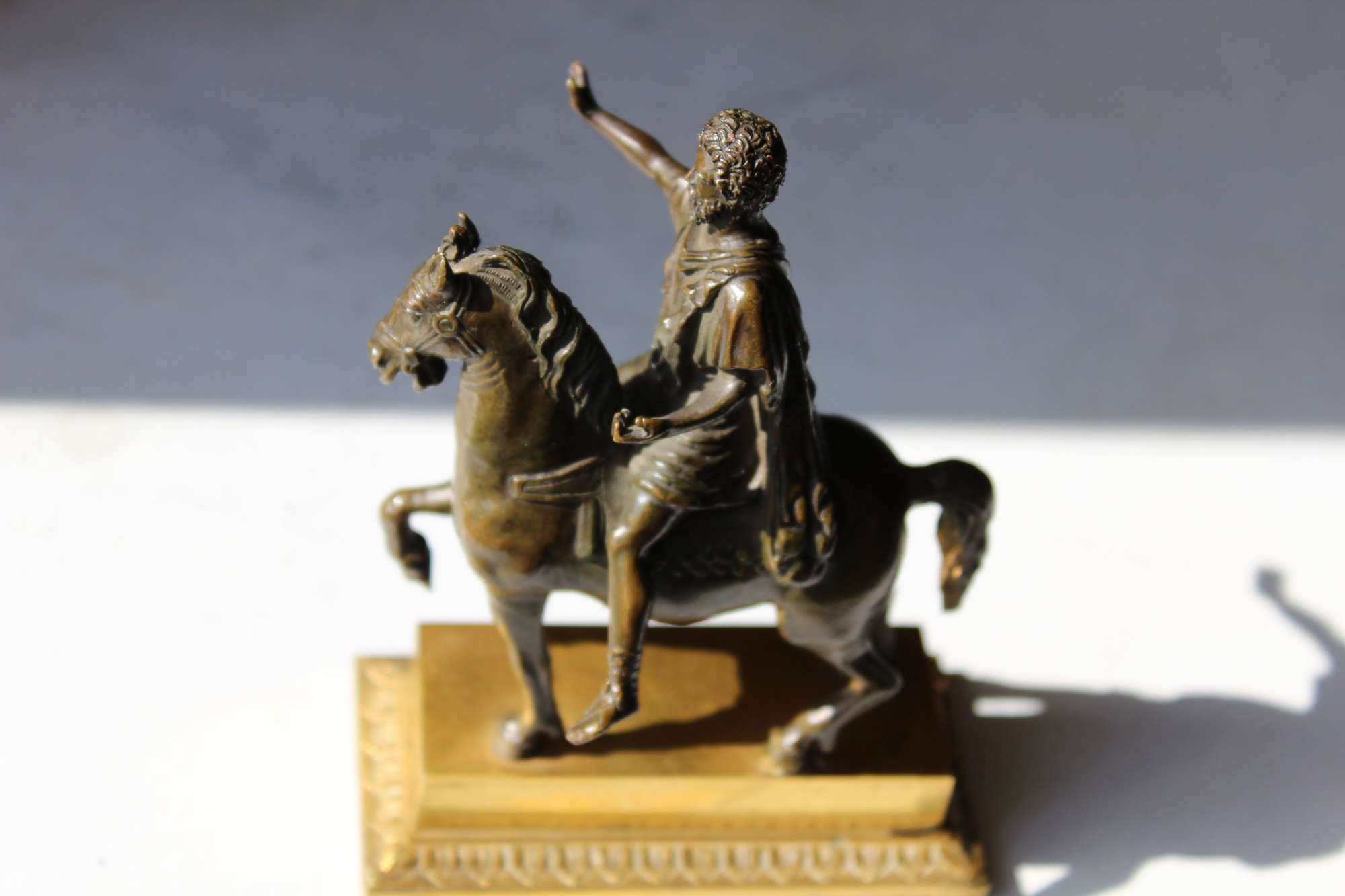 A very finely cast small Grand Tour bronze of an Equestrian