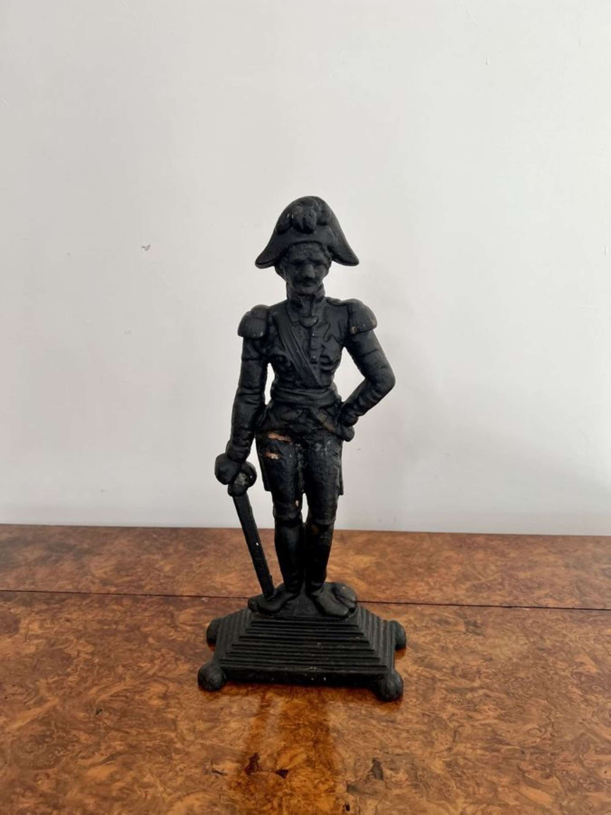 Antique Victorian cast iron door stop in the form of Lord Nelson