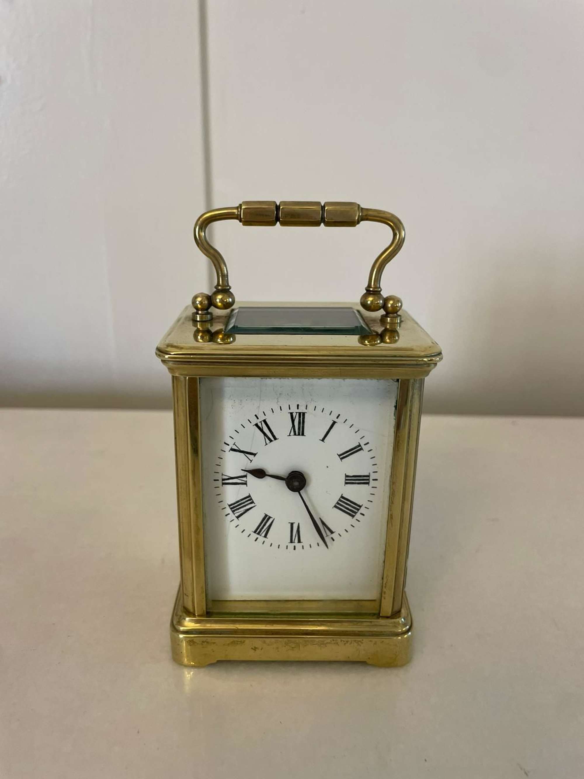 Antique Victorian Quality Miniature Brass Carriage Clock