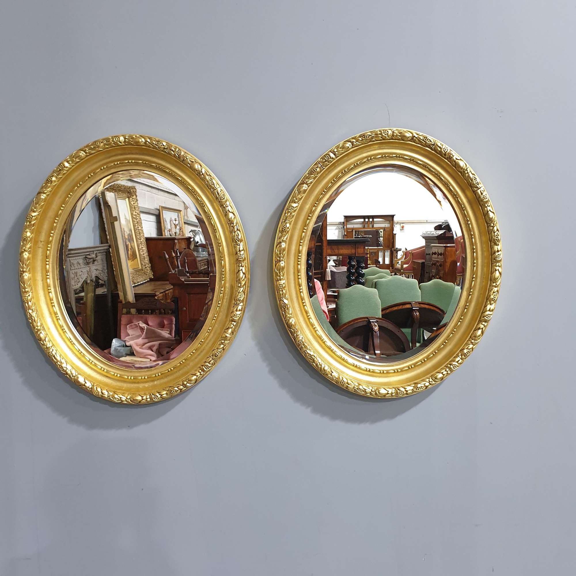 Superb Pair English Victorian Gilt Mirrors
