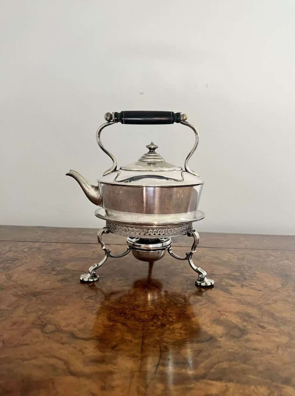 Quality Antique Edwardian Fenton Brothers Silver Plated Spirit Kettle