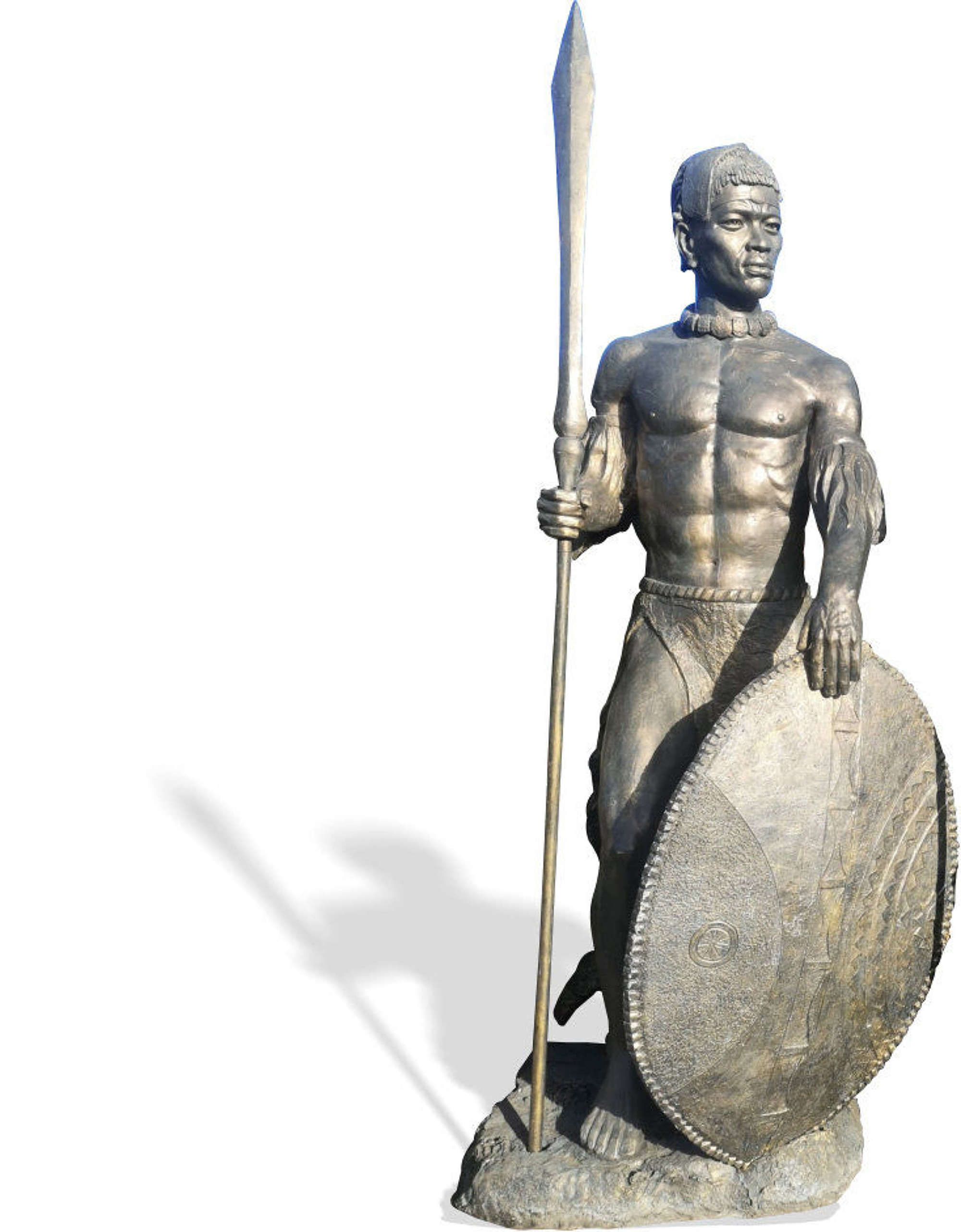 Impressive and Colossal fibreglass figure of Zulu Warrior
