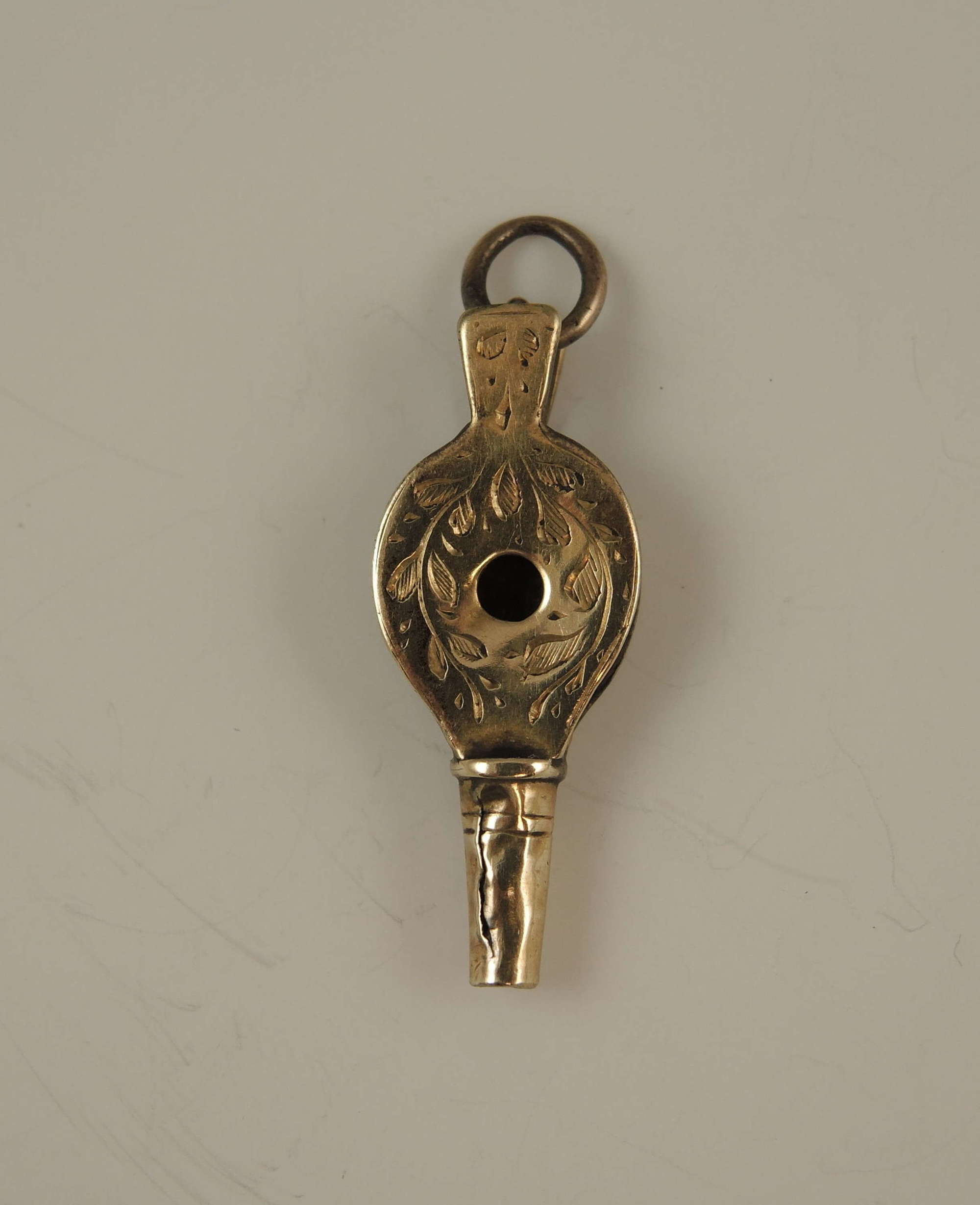Victorian 15K gold BELLOWS pocket watch key c1880