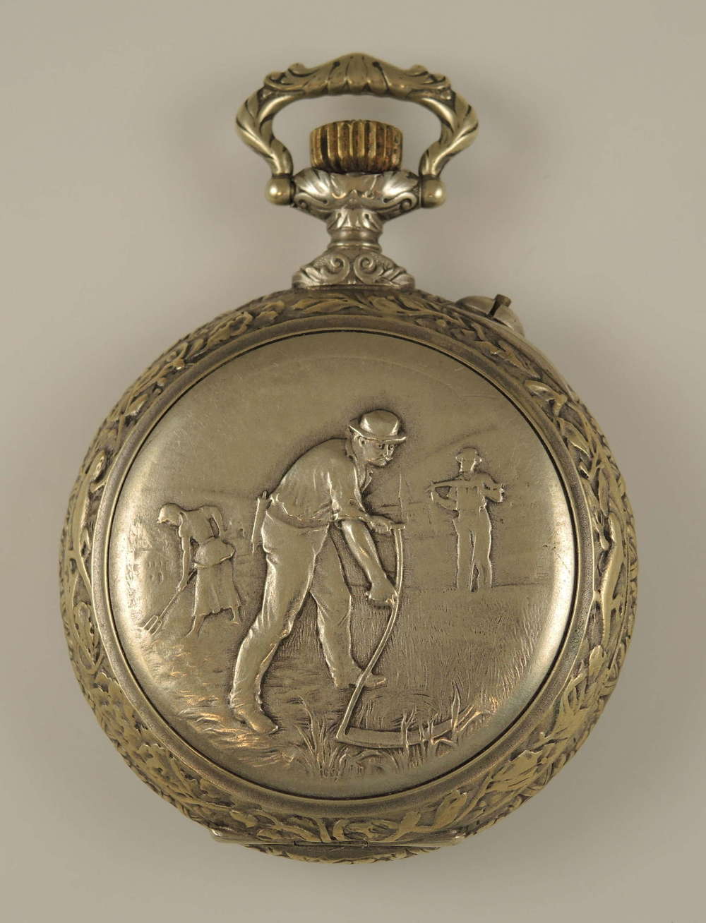 Antique Roskopf pocket watch with a case by Hugyenin c1890