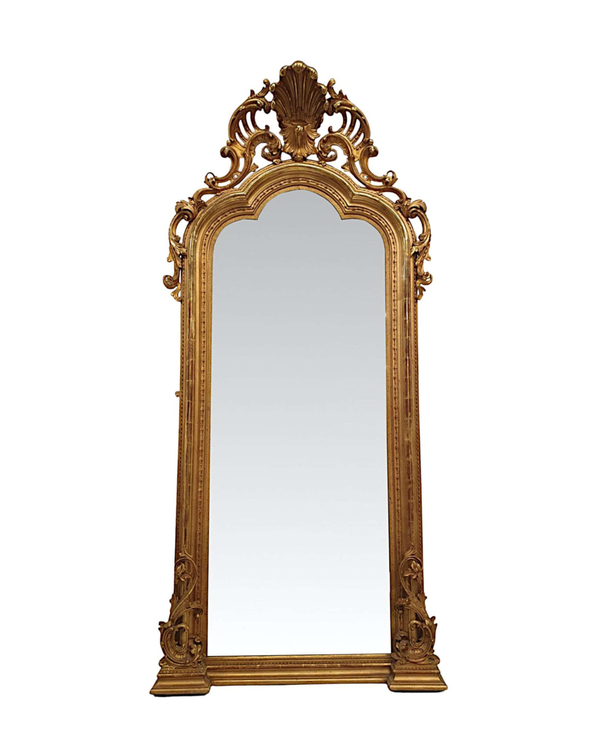 A Fabulous Large 19th Century Giltwood Hall or Pier or Dressing Mirror