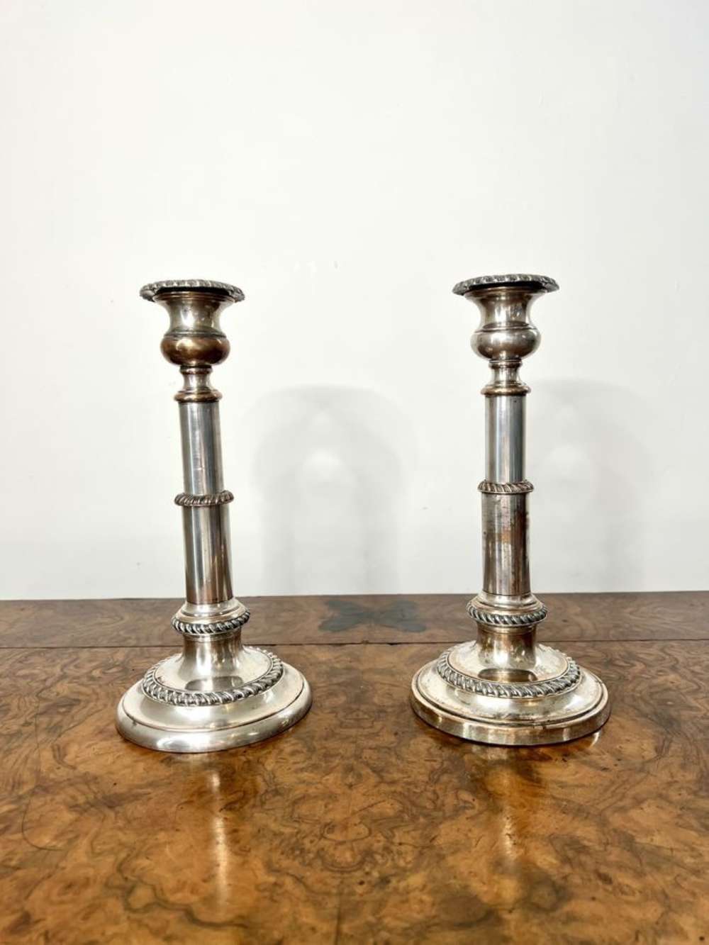 Pair Of Antique George Iii Telescopic Candlesticks