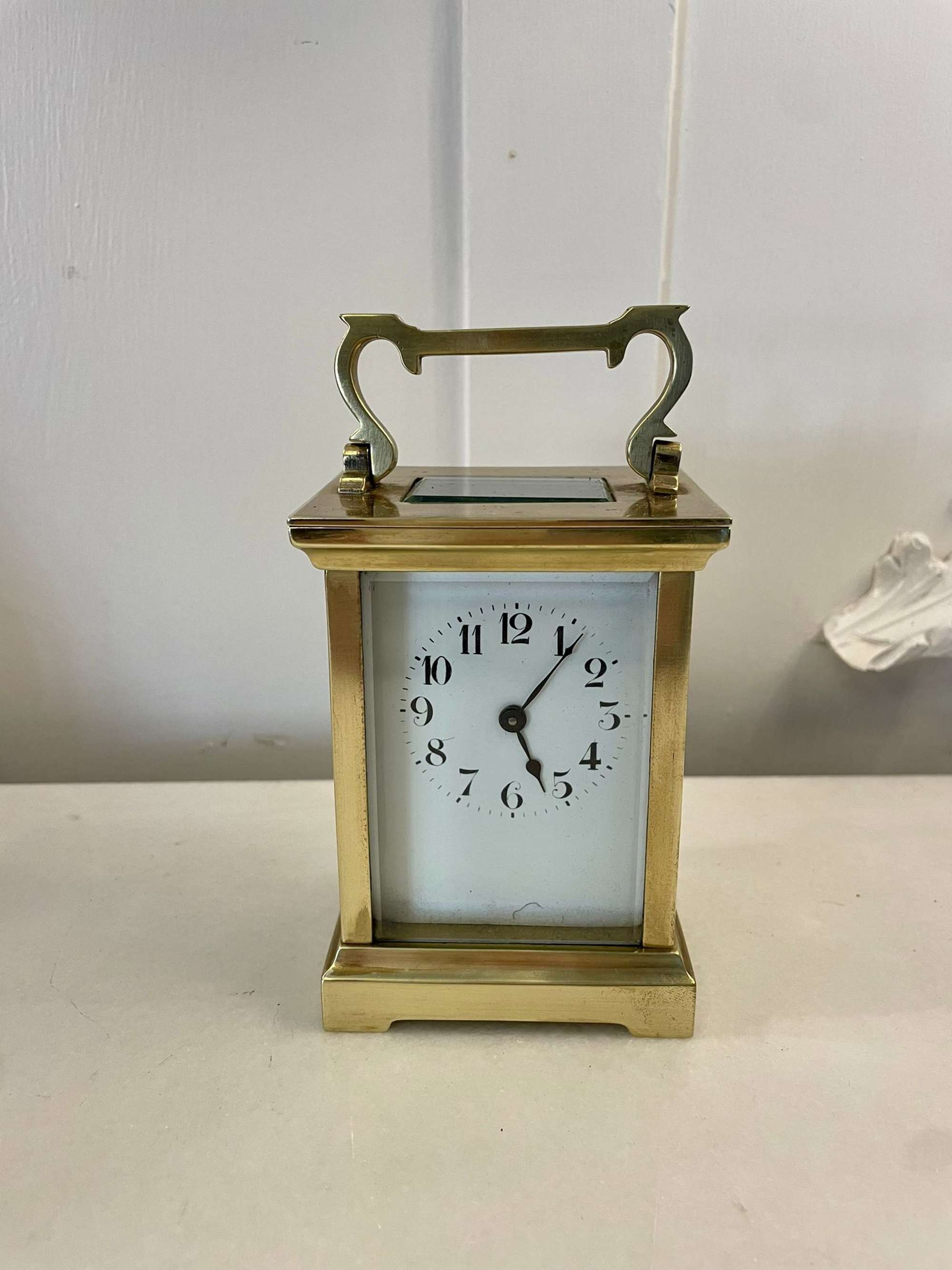 Antique Victorian Quality Brass Carriage Clock