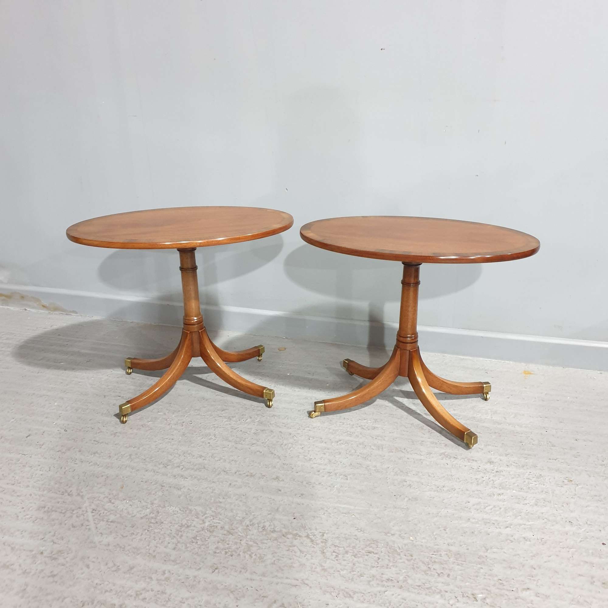 Excellent Quality Pair Mahogany Lamp Tables