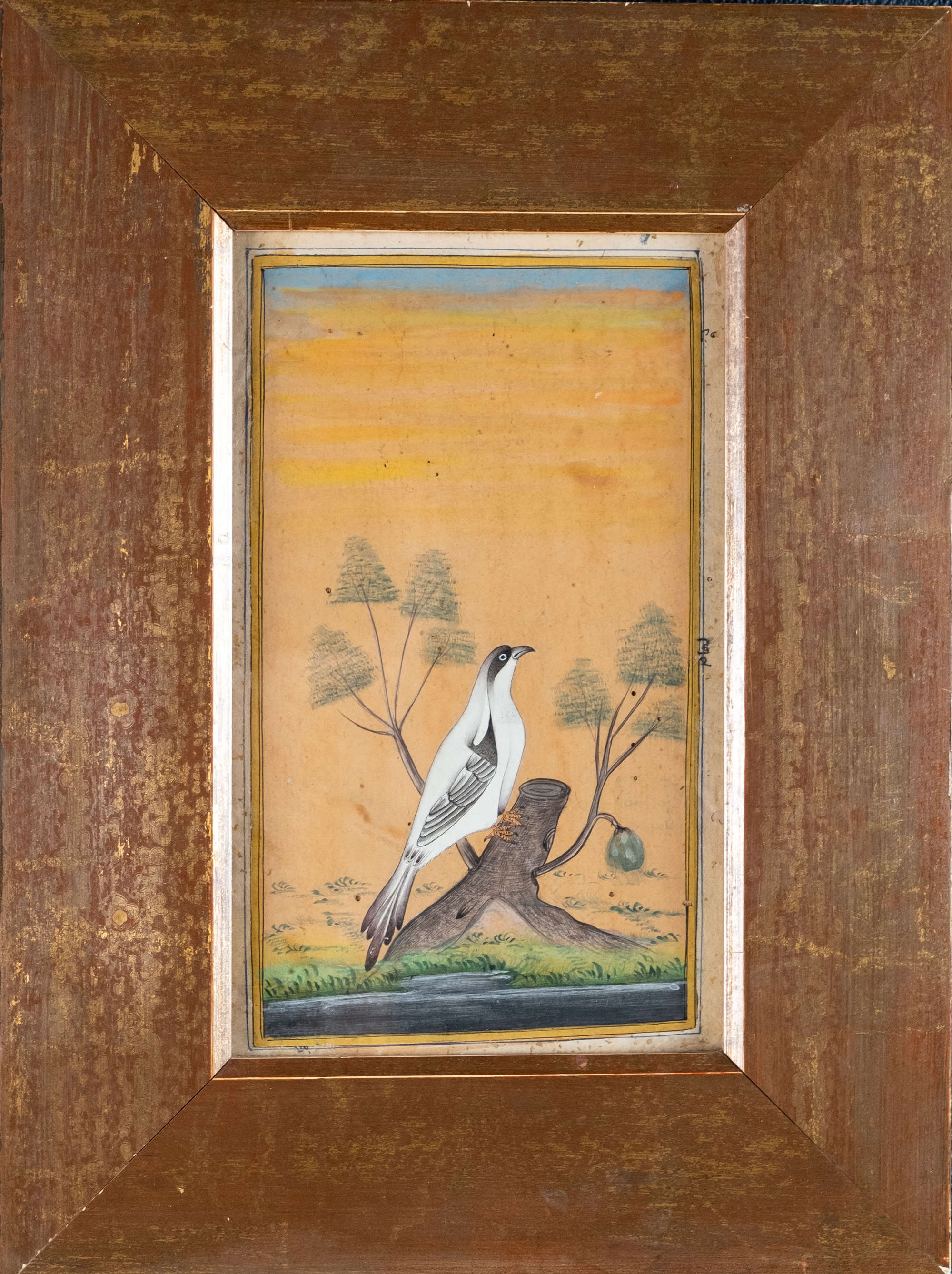 19th Century Mughal School - Bird And Tree. Signed.